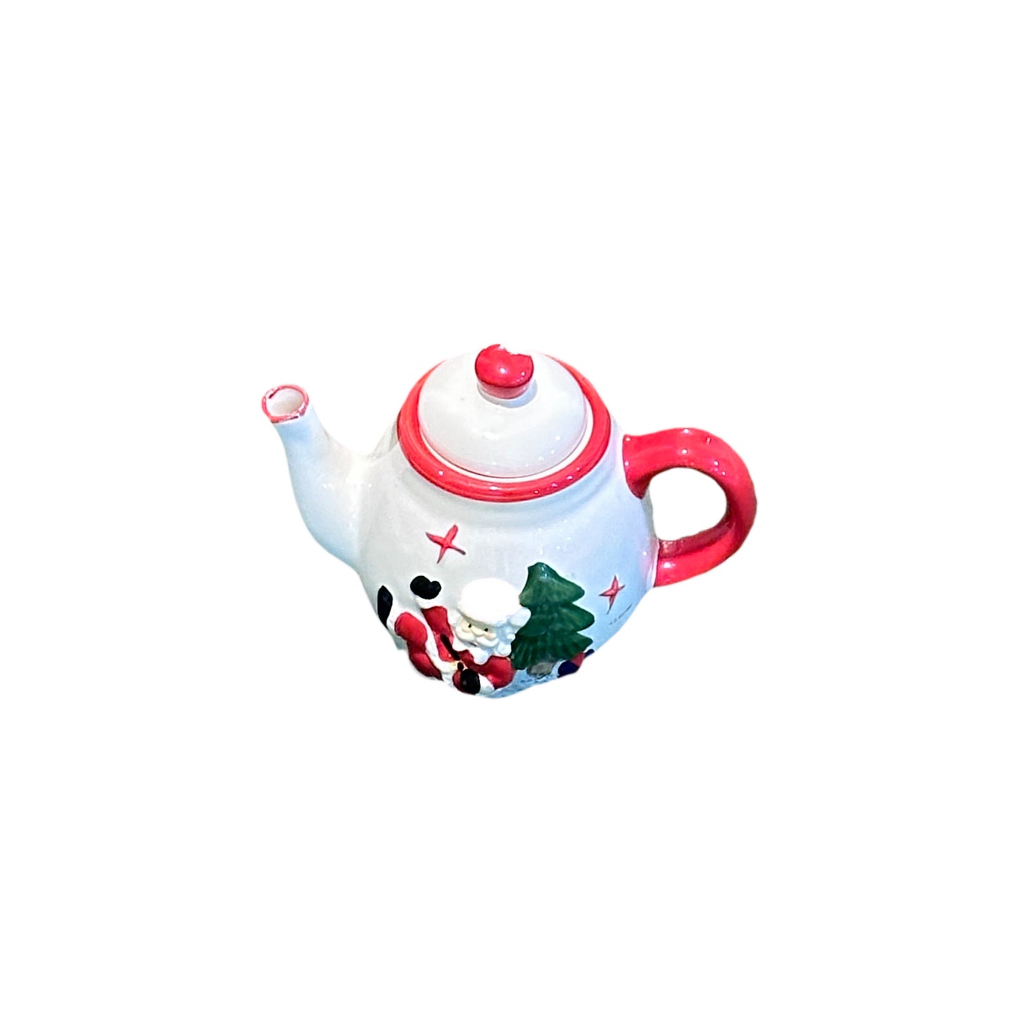 Christmas Tea Pot White 11x17cm porcelain