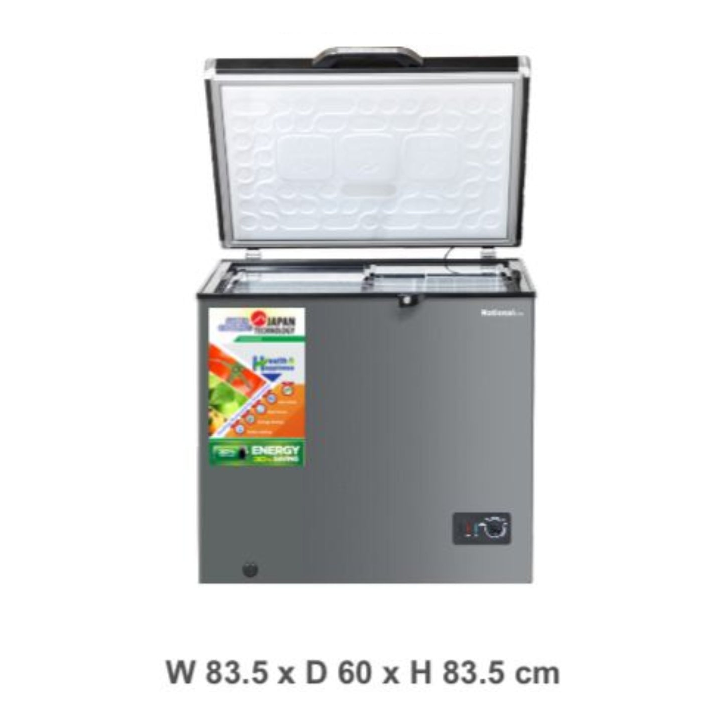 National Line Inverter chest freezer 83.5cm - Silver