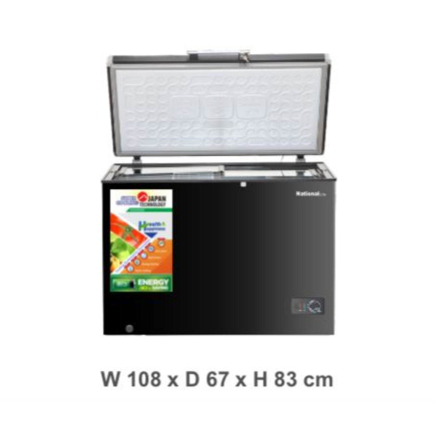 National Line Inverter chest freezer 108cm - Black