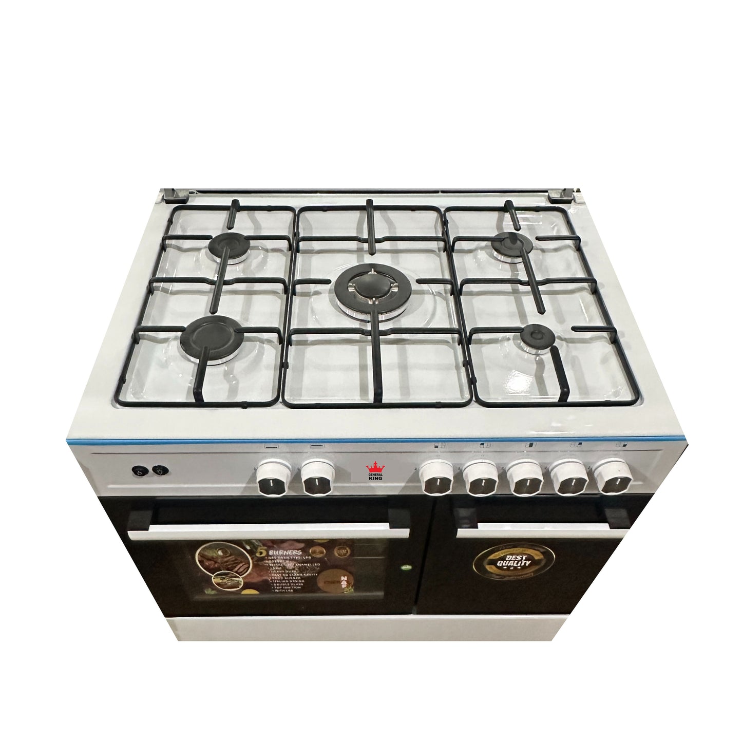General K gas cooker 5 burners 2 Doors - White