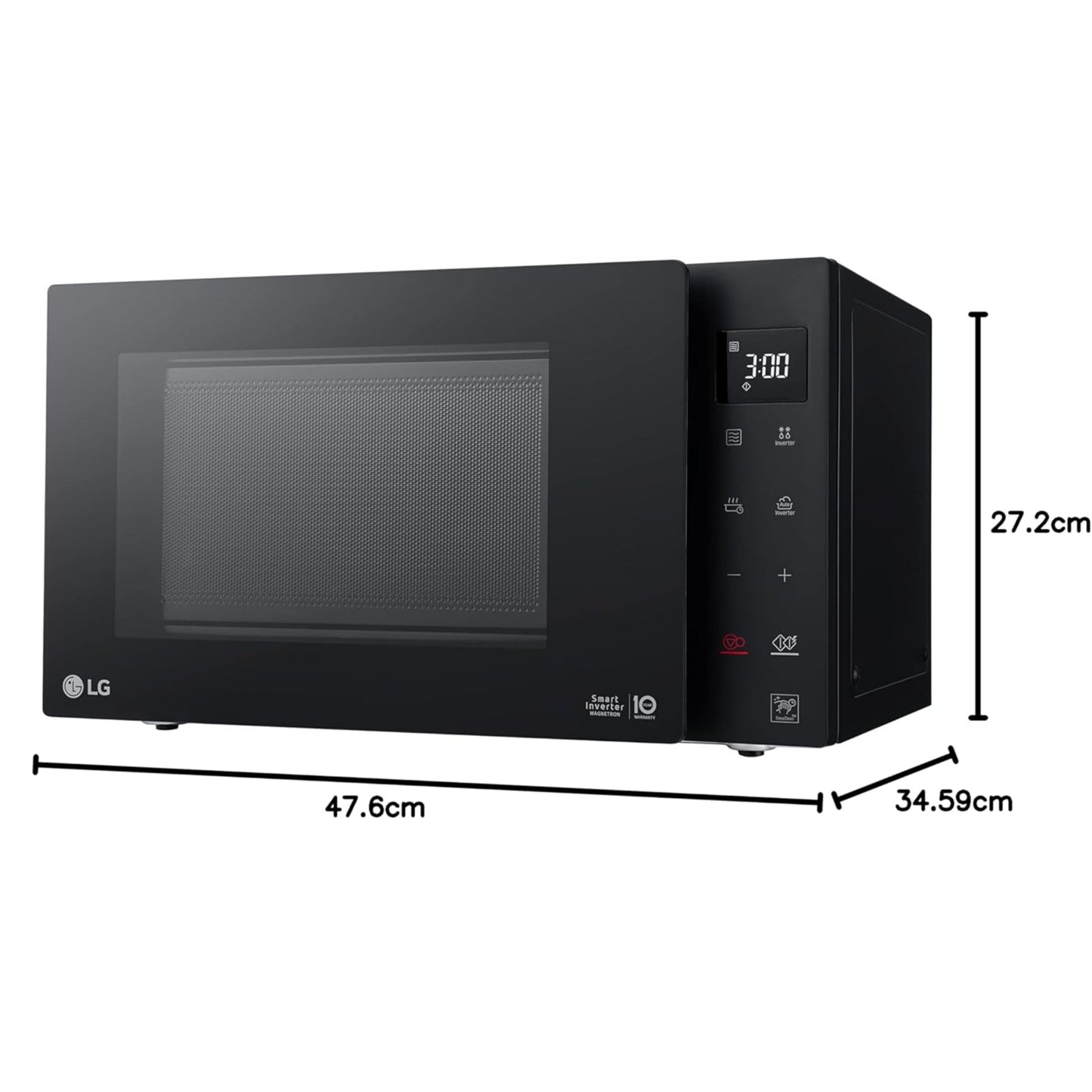 smart Inverter Microwave With Grill - 1000 Watt, 23L - Black