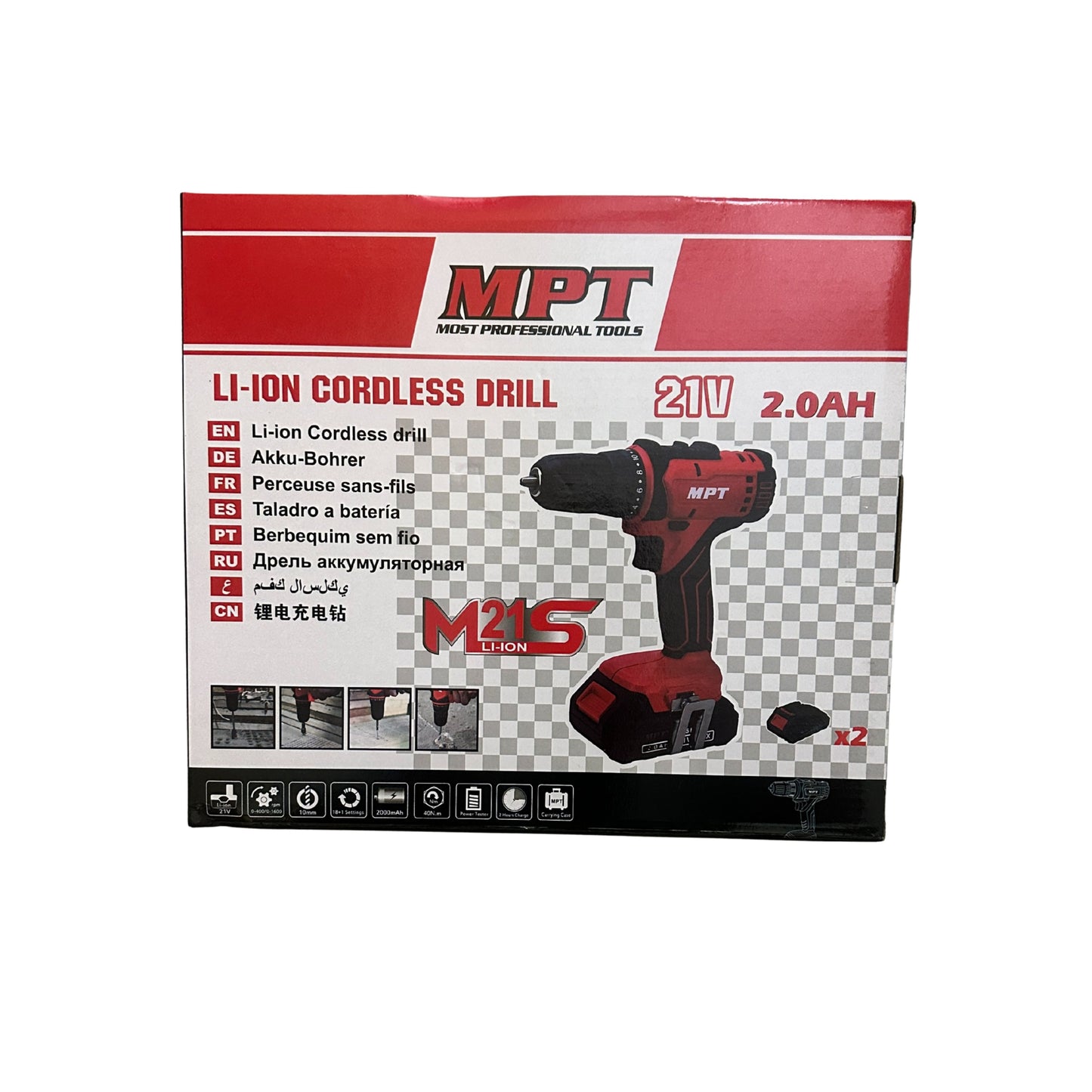MPT LI-ION cordless drill for screwing and drilling