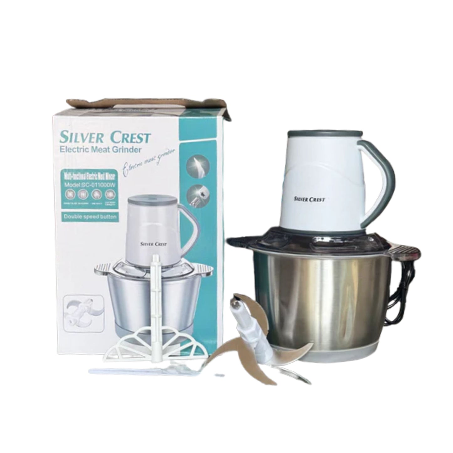 Silver crest white colour meat grinder-chopper heavy duty 3L 1000W