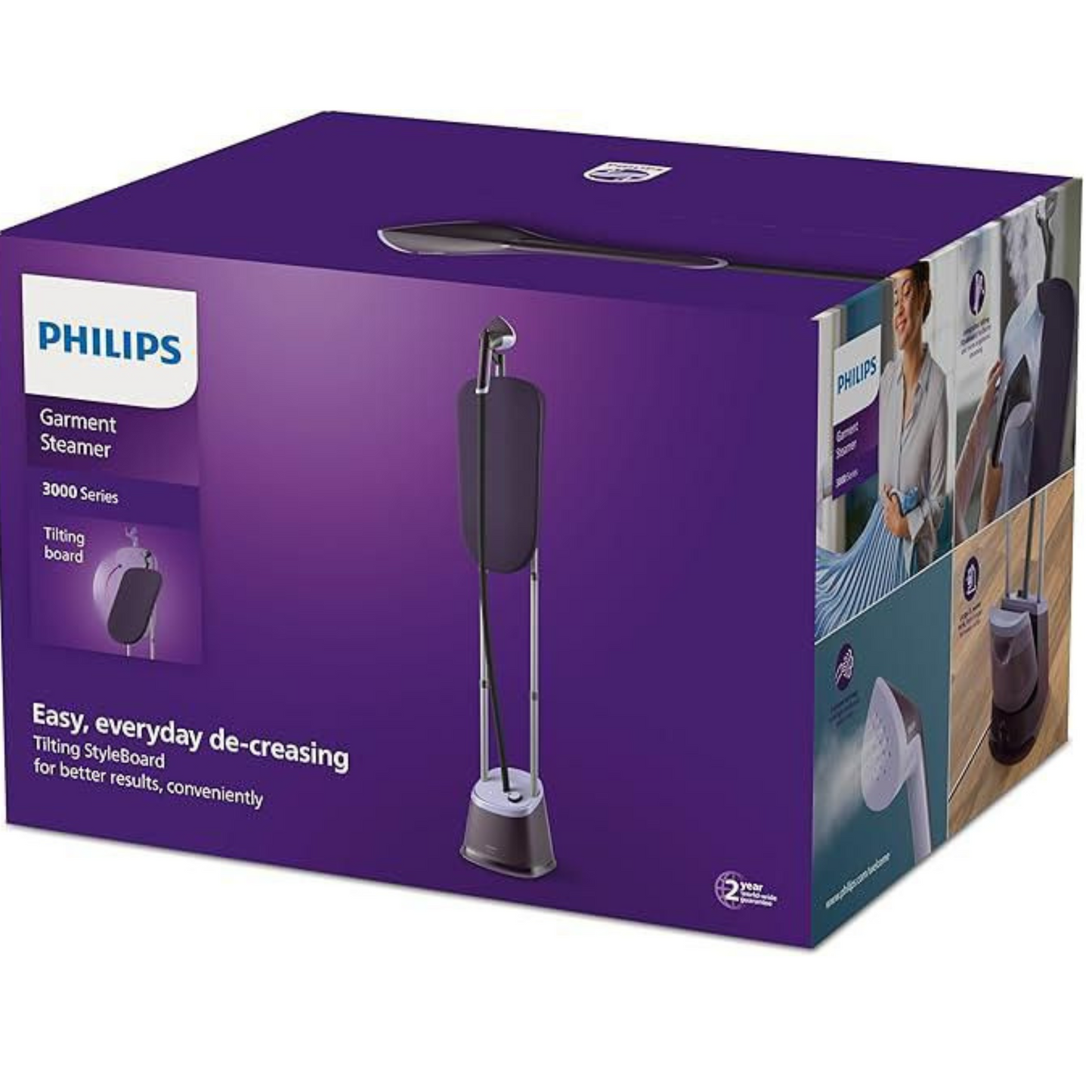 Philips 3000 Series Garments Steamer, 2000W, 40g/min Steam, 3 Settings, 2L