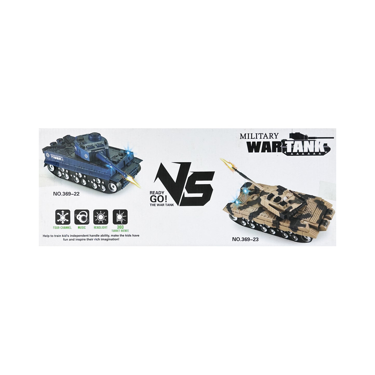 Remote Control Military Combat Fighter Tank With Headlights And Army Sounds