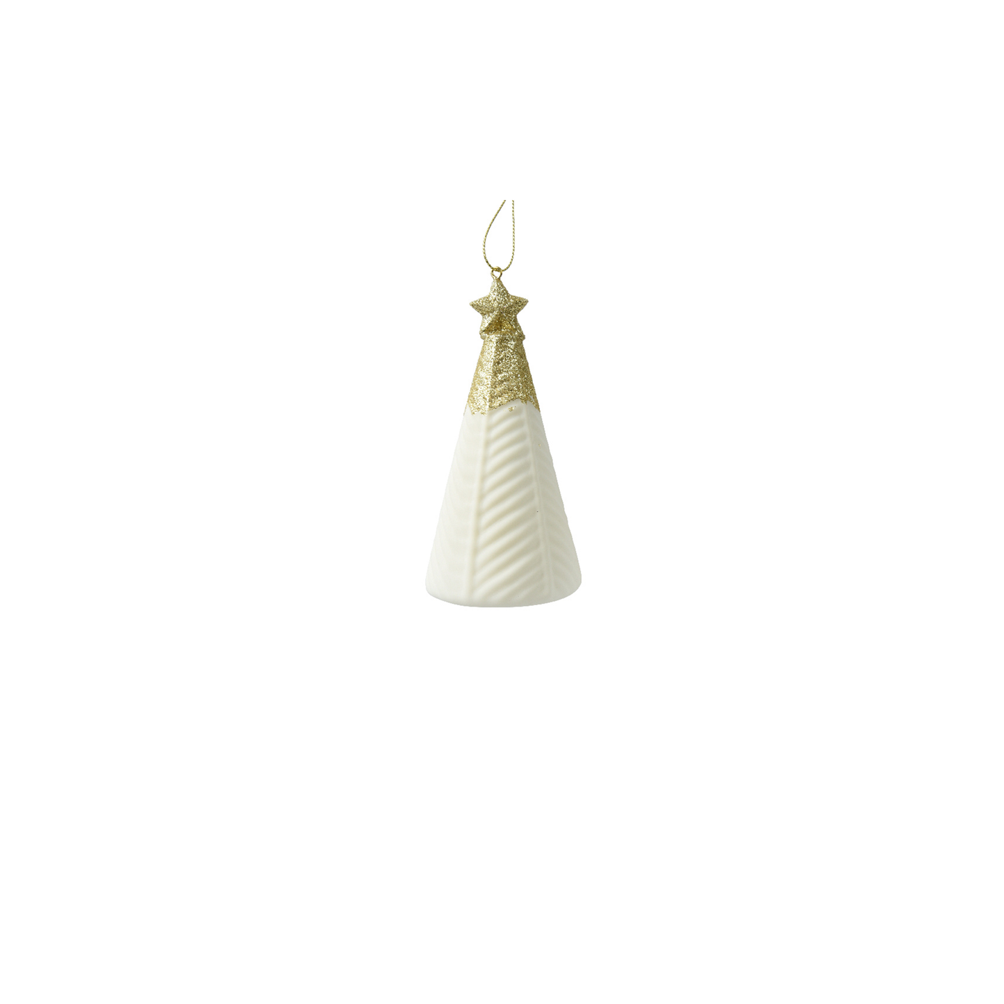 glass Tree glass with star on top and gold glitter 1pc - 14cm