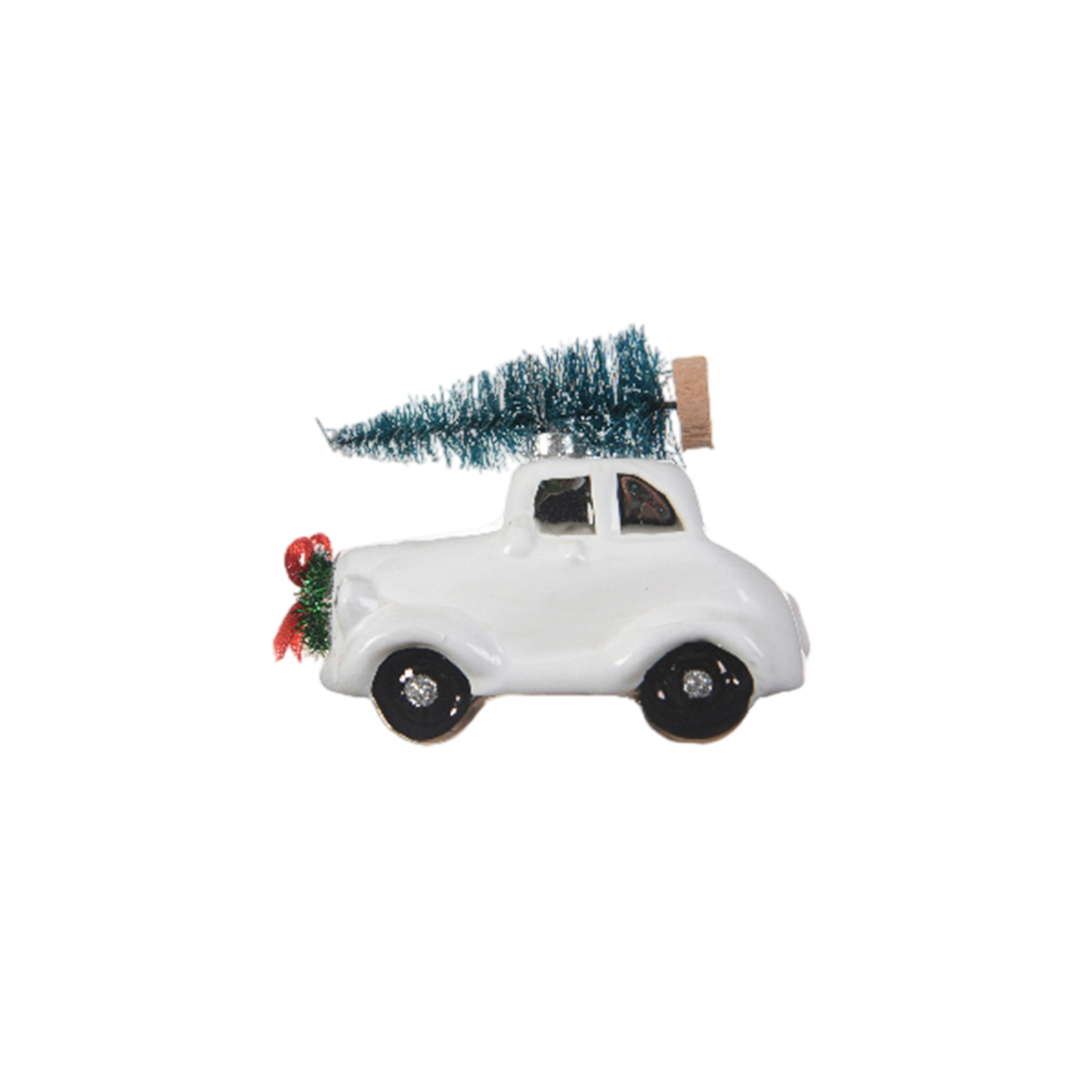 colorful glass cars with tree on the roof 1pc - 10cm