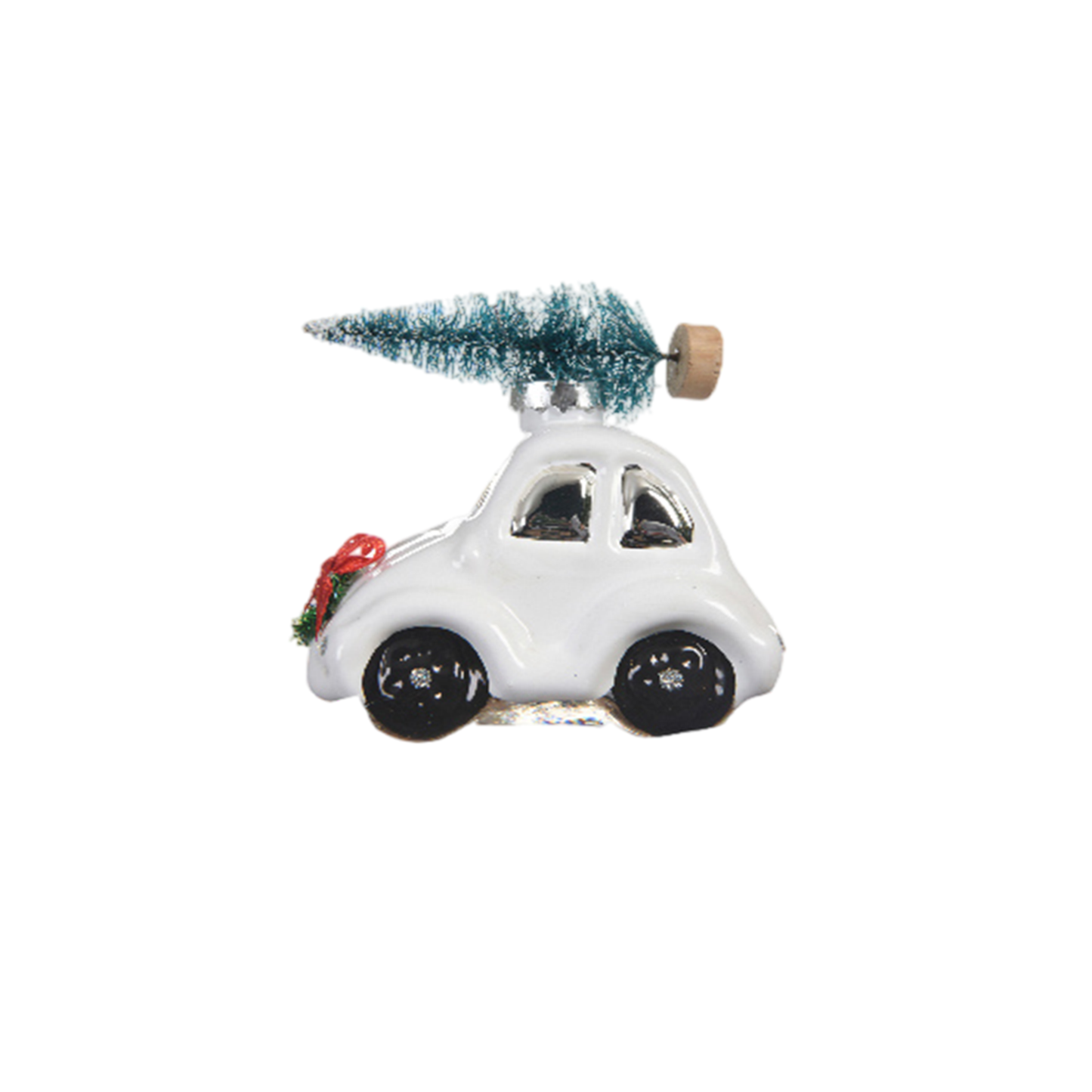 colorful glass cars with tree on the roof 1pc - 10cm