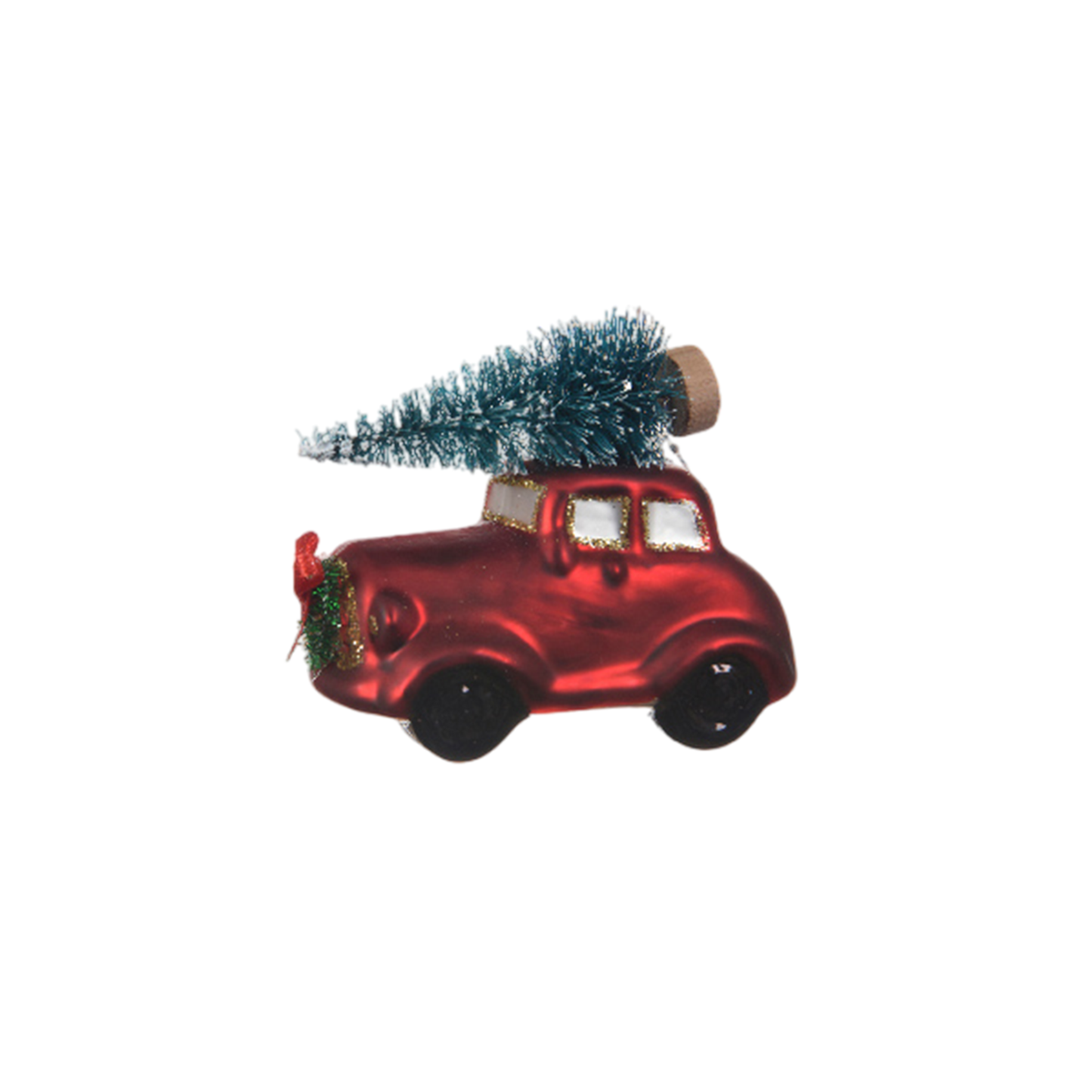 colorful glass cars with tree on the roof 1pc - 10cm