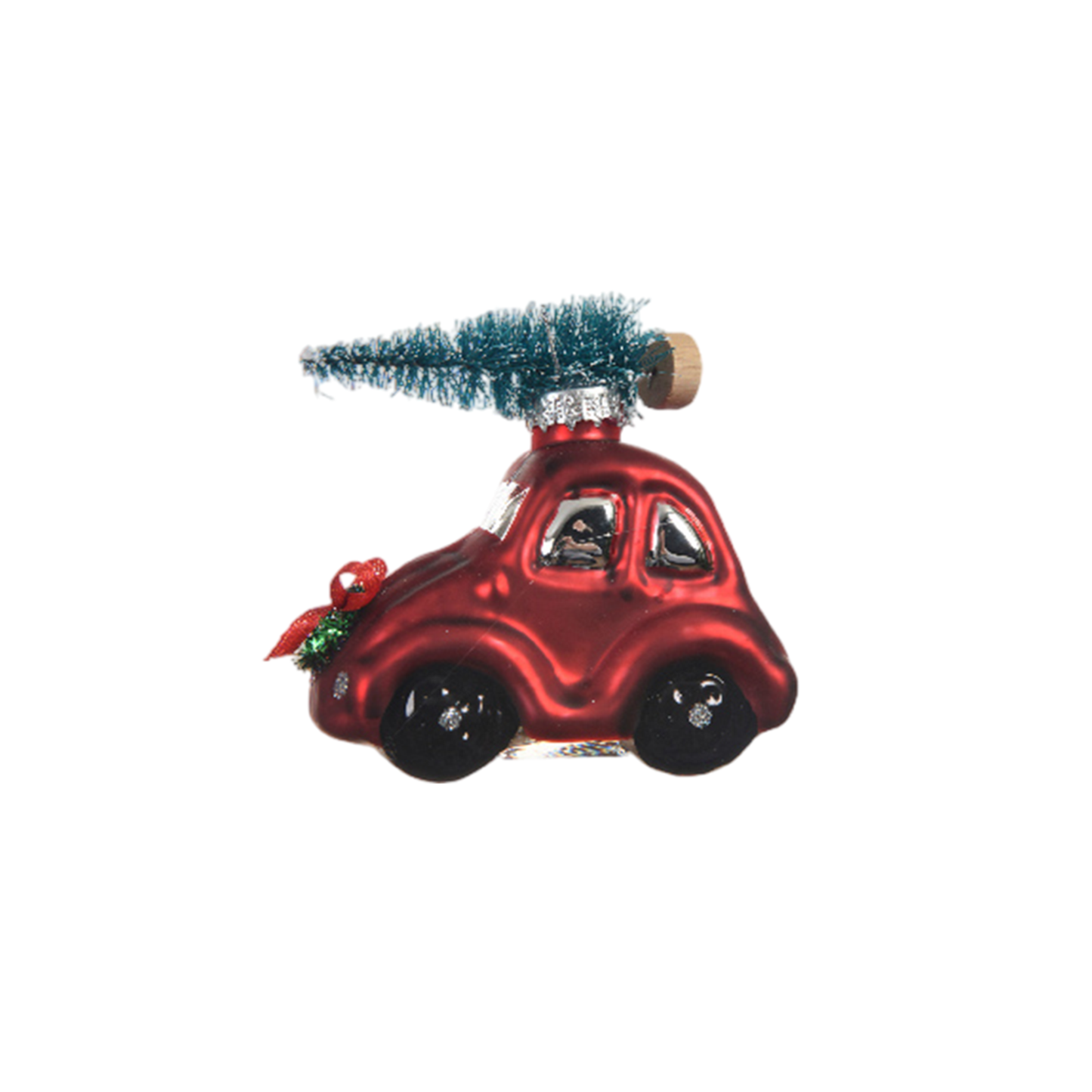 colorful glass cars with tree on the roof 1pc - 10cm