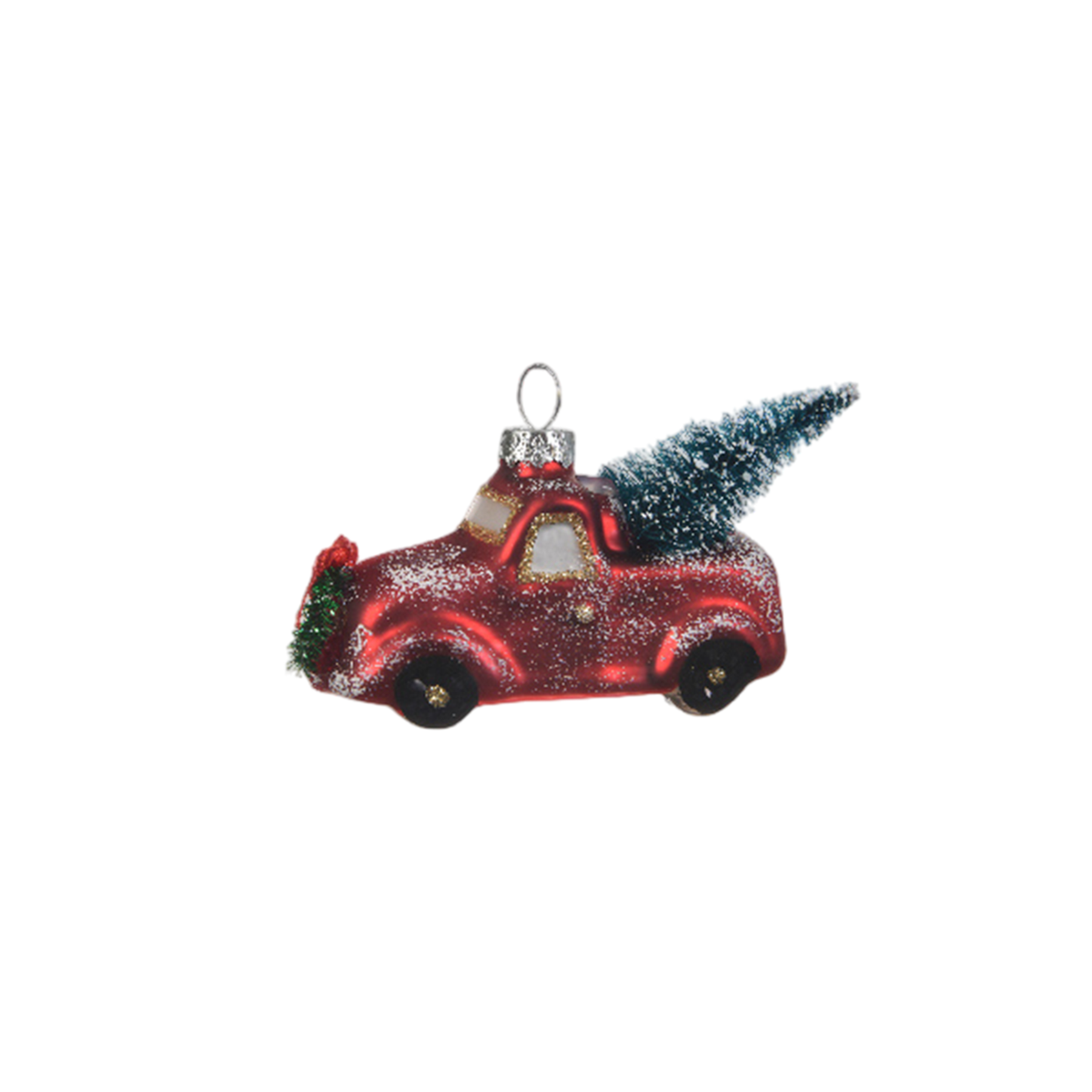 colorful glass cars with tree on the roof 1pc - 10cm
