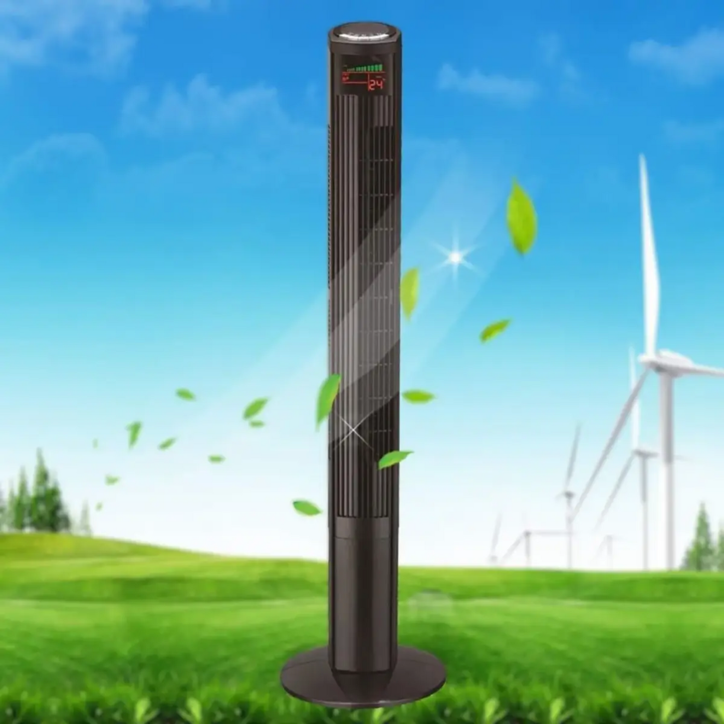 Wave Tower Fan 40W with remote – 120 CM Height – 3 Adjustable Speeds – Slim & Modern Cooling Solution
