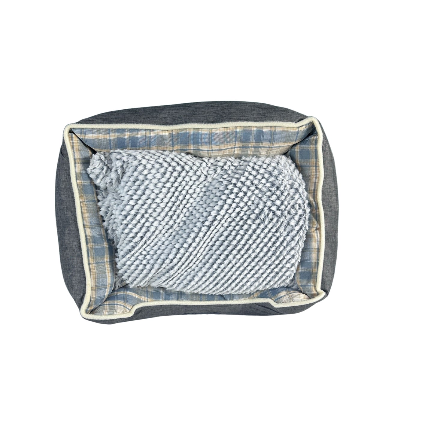 square design Grey pet bed available in - 3 sizes