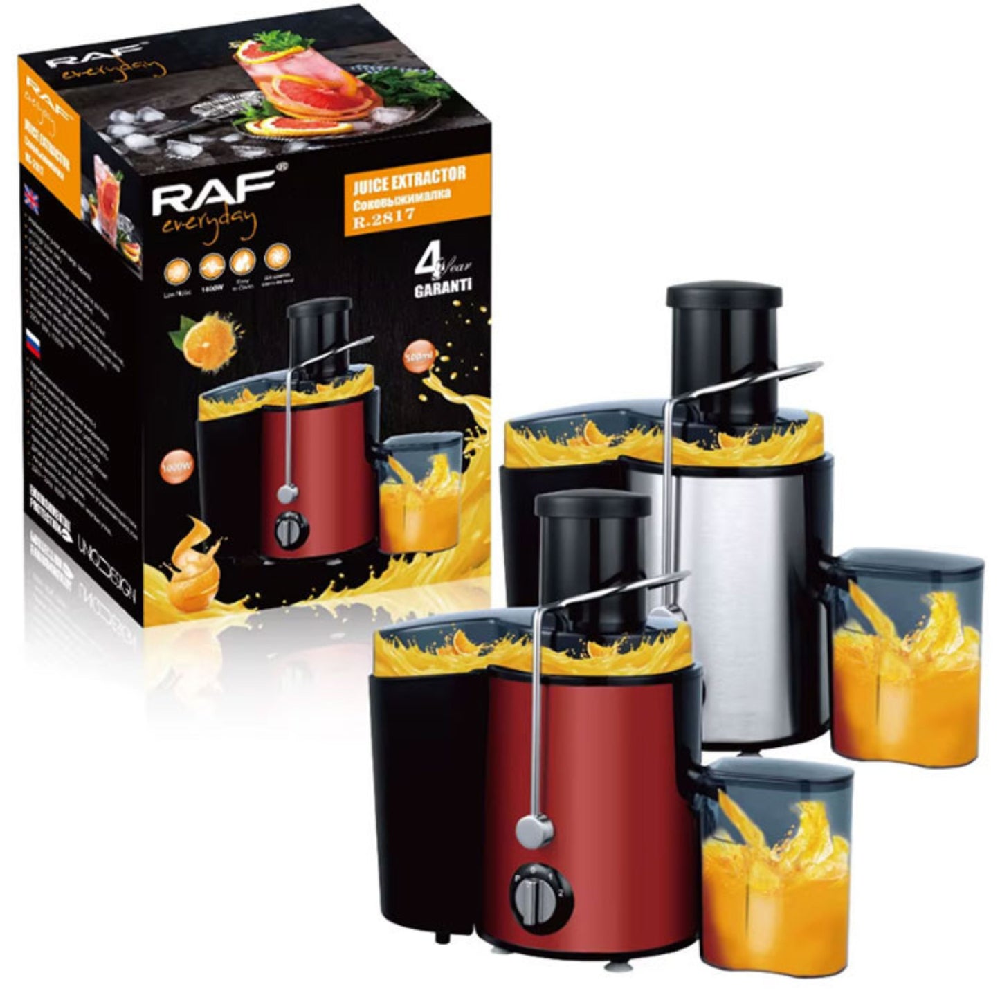 Raf Juice extractor 1000W - red