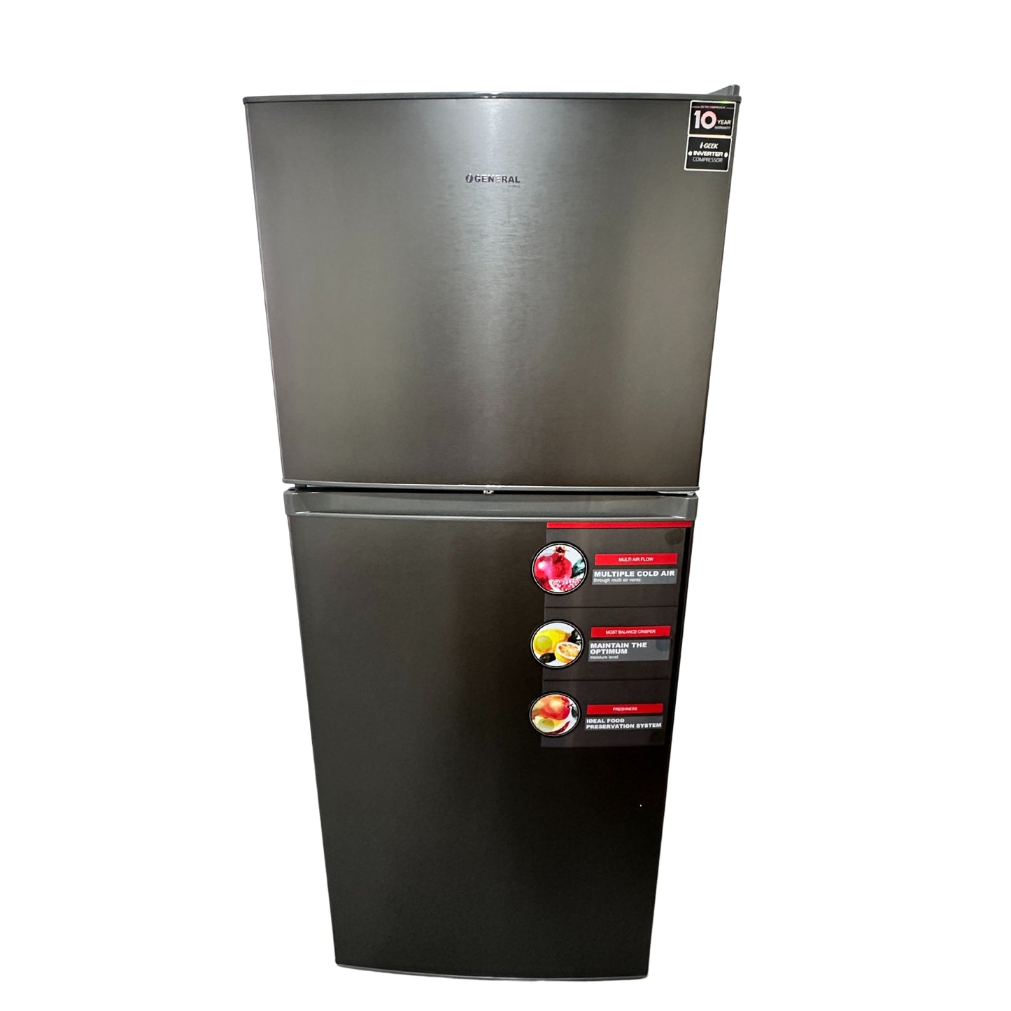 O-General Power inverter Fridge 175cm Height - Dark silver