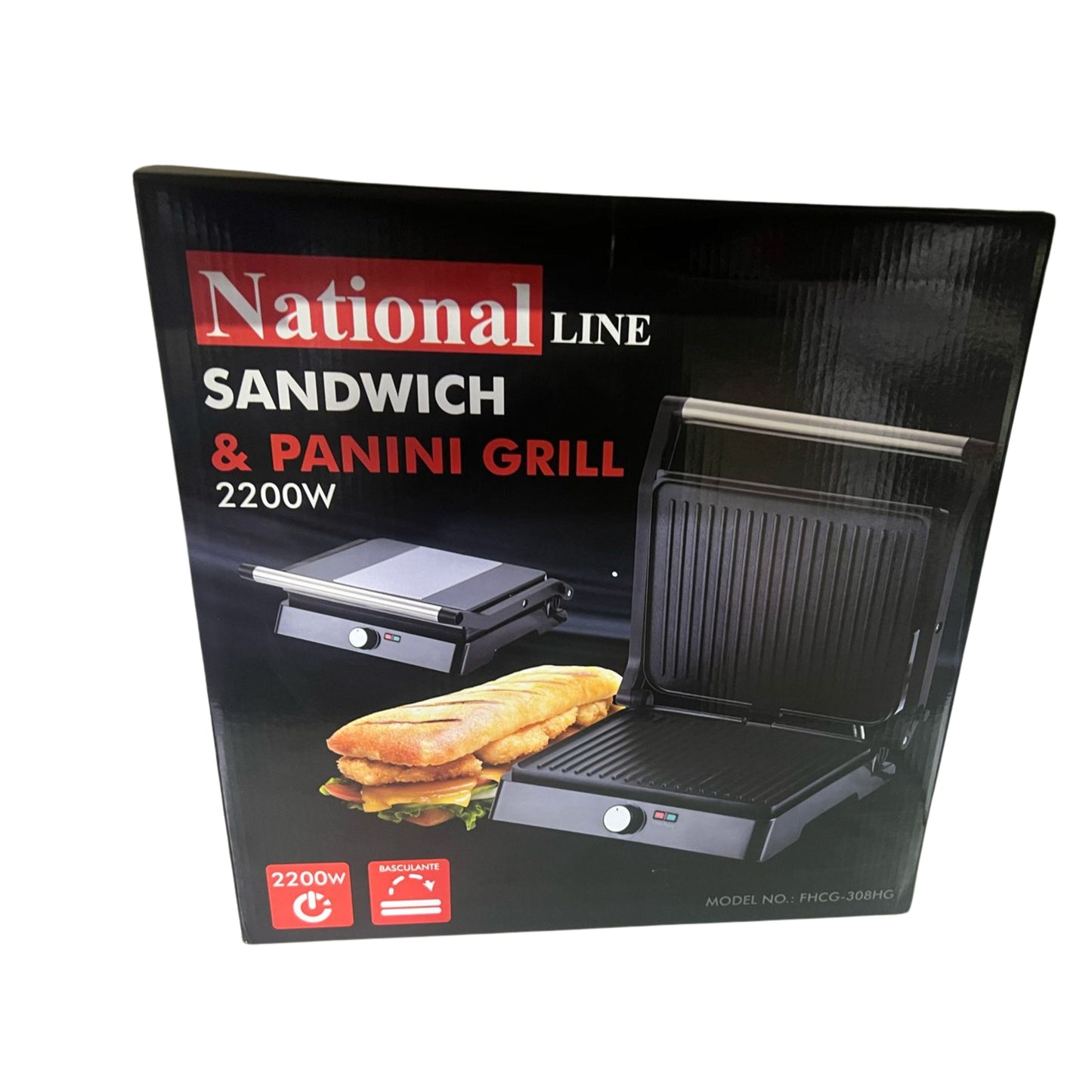 National panini Contact Grill 2200W Stainless Steel
