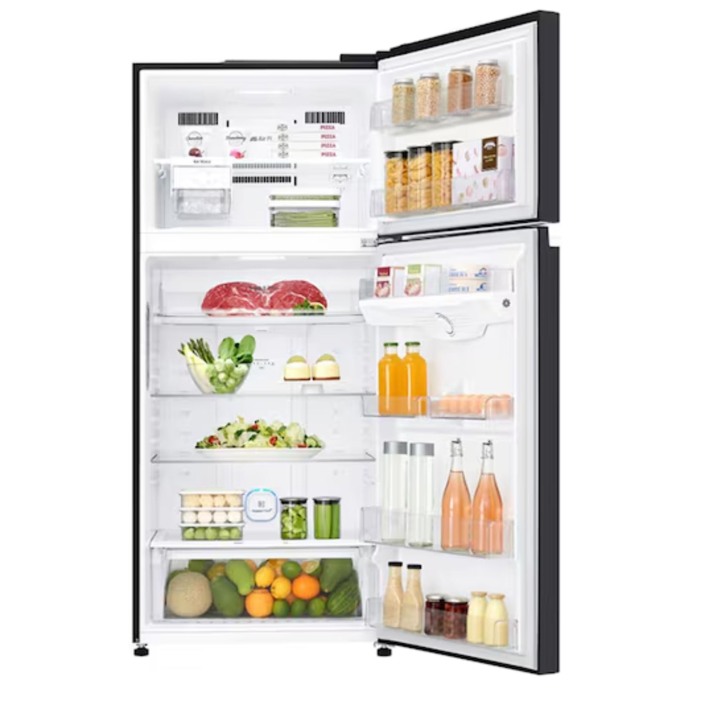 LG 547L Top Freezer Fridge in Black Glass Finish 180cm