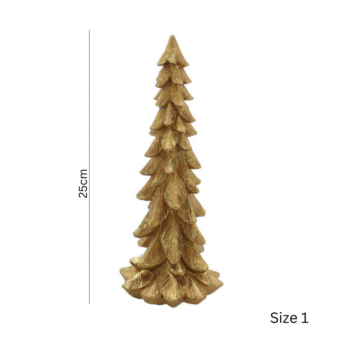 Resin Glitter Tree Figurine in Gold H=25cm D=10cm
