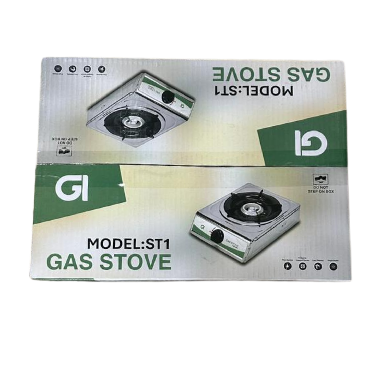 GI Gas Stove, Tempered Glass 1 Burner stainless Cooker