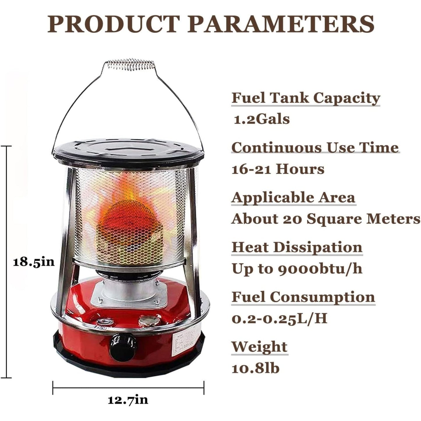 Portable Kerosene Heater - 4.6L