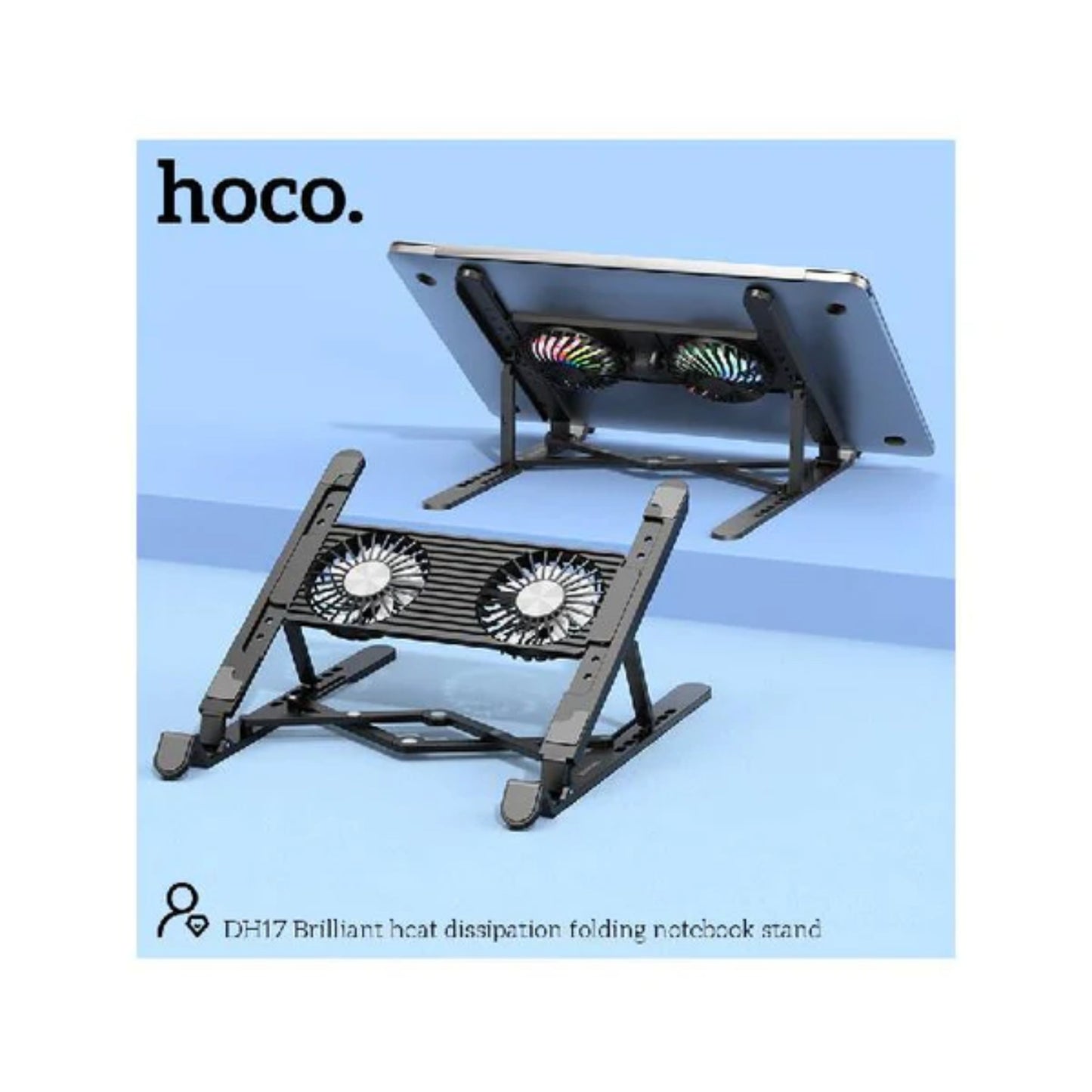 Hoco Brilliant Heat Dissipation Folding Notebook Stand - Black
