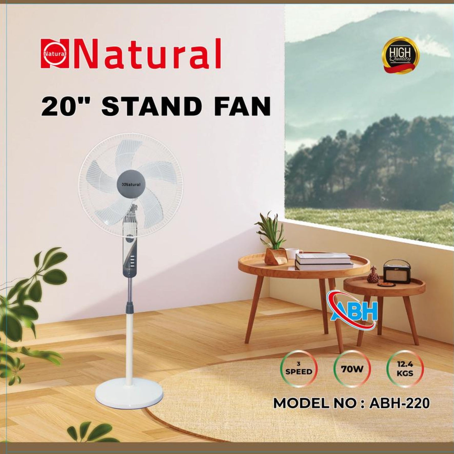 Stand Fan 20 inch 70W Natural