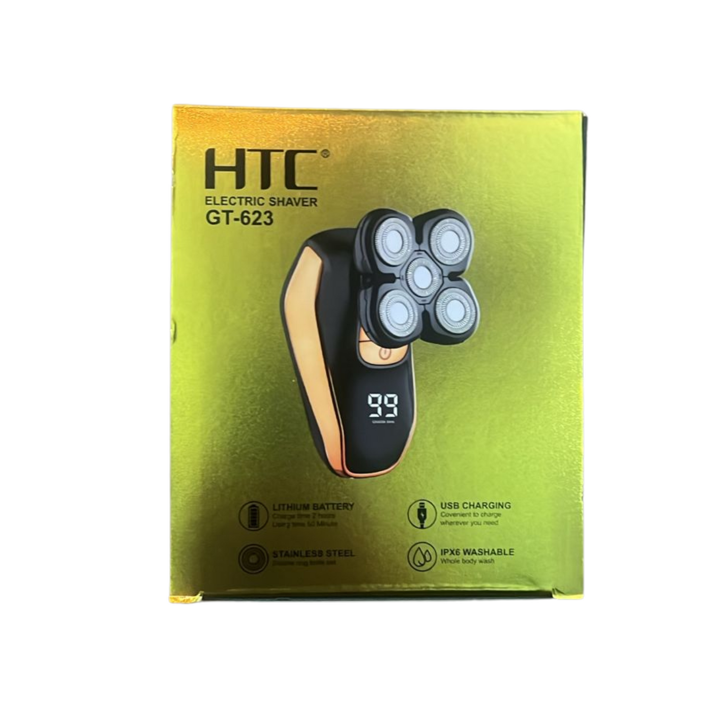 HTC 5 Heads Portable Beard and hair Shaver 4 in 1 Mini Men Shaver IPX6 Beard Trimmer water resistant
