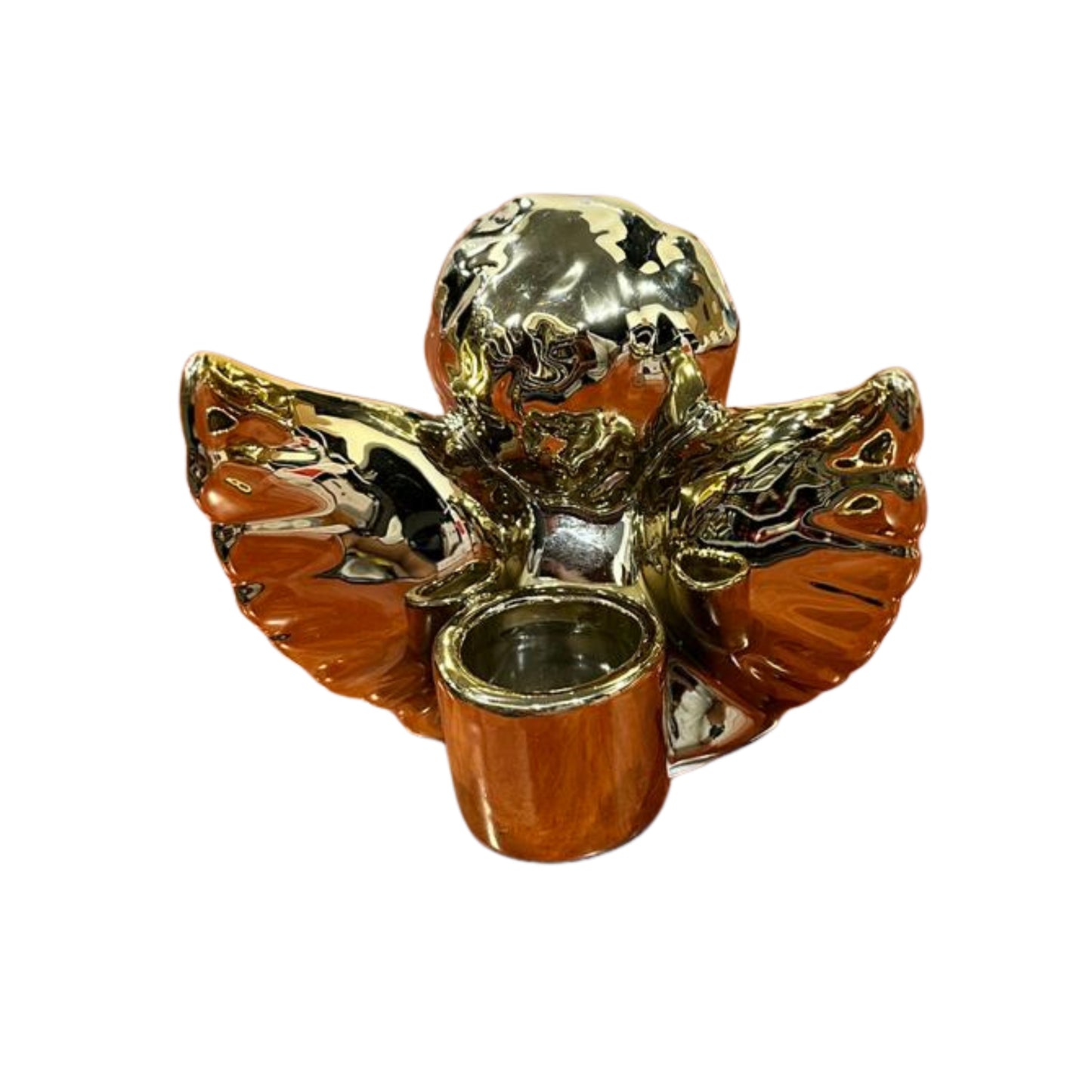 Candleholder porcelain Gold- 10cm
