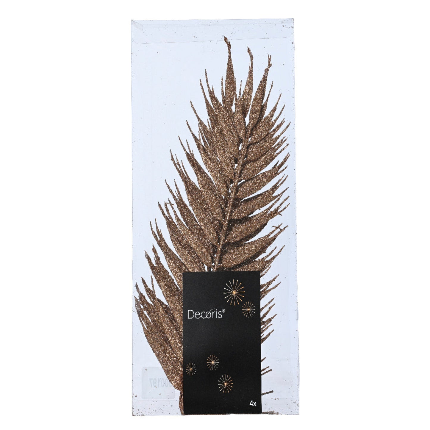 burgundy Artificial Christmas Glitter Leaf 4pcs - 42 cm
