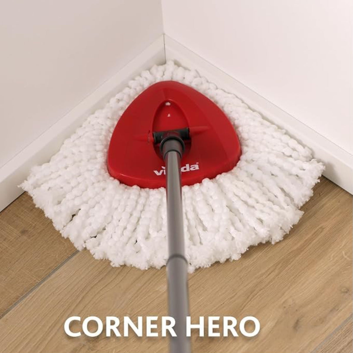 Vileda Turbo Rotating Mop Bucket Set with Foot Pedal |Telescopic Handle 85 – 123 cm | Floor mop with spinning wringer | Turbo 2in1 Microfibre Mop Head