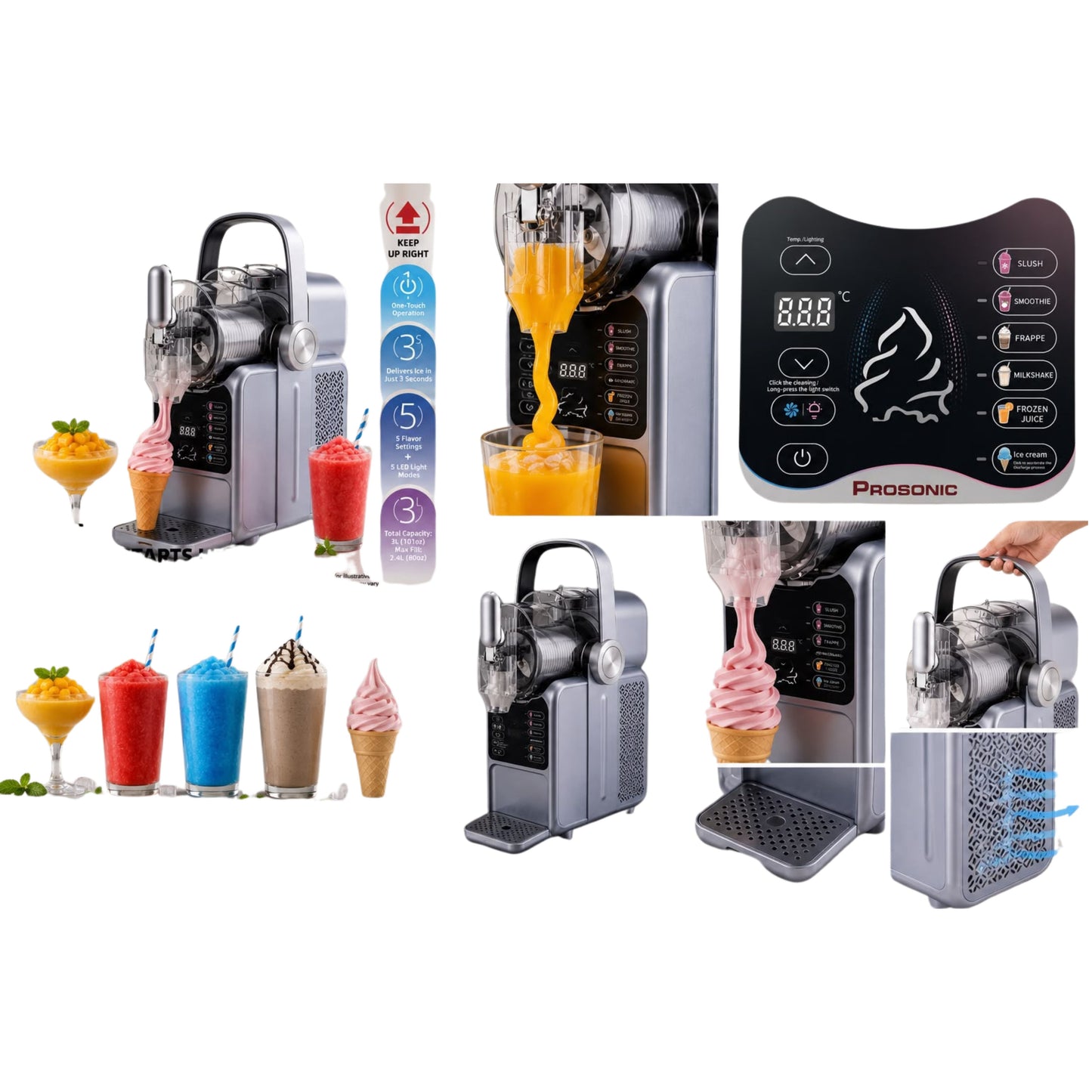 Prosonic Slush machine + ice cream 220W - 3L