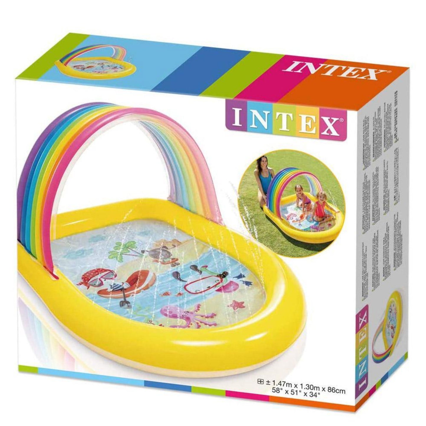 INTEX Rainbow Arch Spray Pool, 1.47m x 1.30m x 86cm