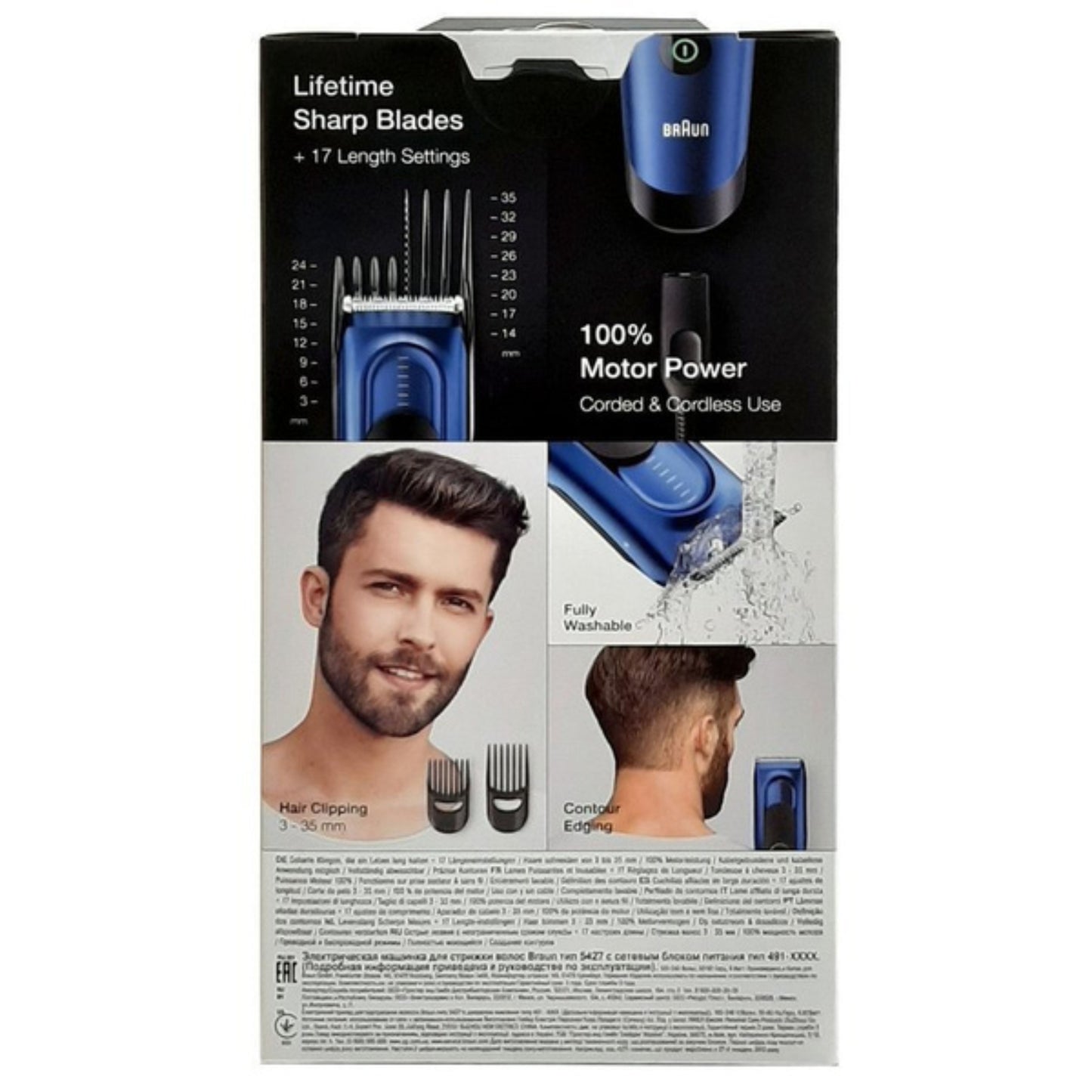 Braun Hair Clipper 50 min trimming Corded And Cordless use fully washable hair and body