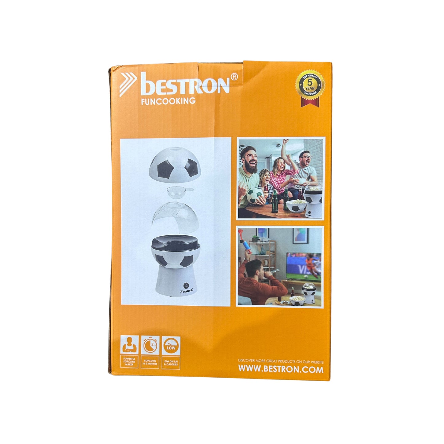 Bestron Popcorn Maker – 1200W, Hot Air, Oil-Free