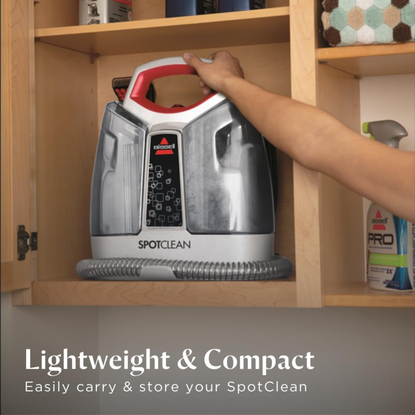 BISSELL SpotClean Portable Spot Cleaner with a Powerful Stain Removal for Carpets, Curtains, Upholstery, and Messes, Compact & Lightweight Design|