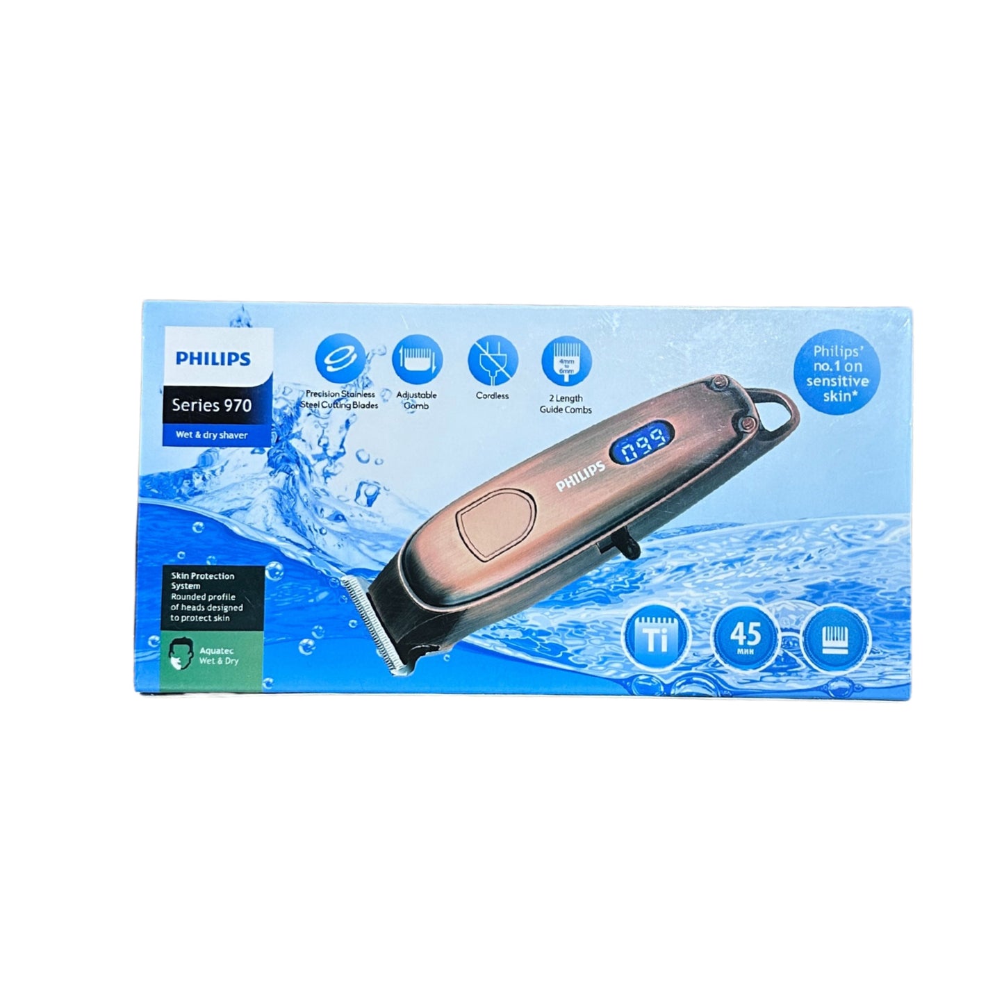 Philips Serie 970 Wet And Dryer shaver 45 min Cordless hair and body