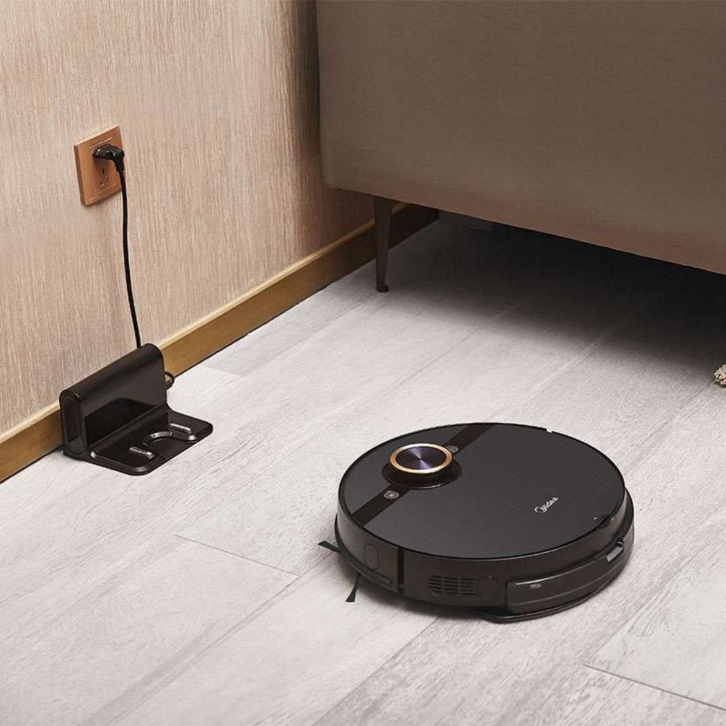 Midea M7 Pro Robotic VAC/SWEEPER - Black Vibration Cleaning, 2 Water Tanks, App-Controlled, Remotely Controlled.
