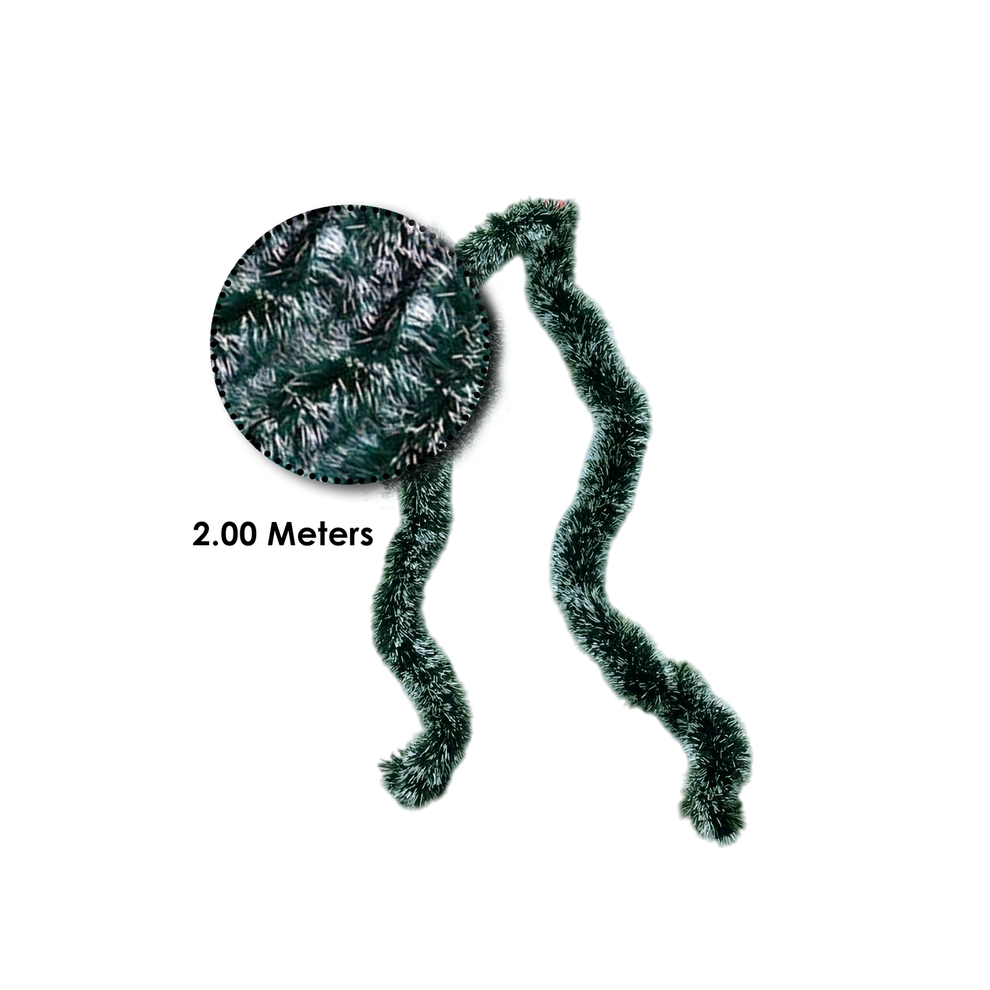 green and white Christmas garland - 2 meters