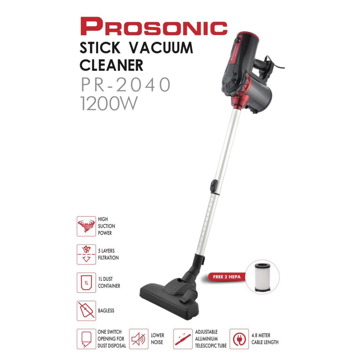 prosonic Handheld corded vaccum cleaner - 1200W