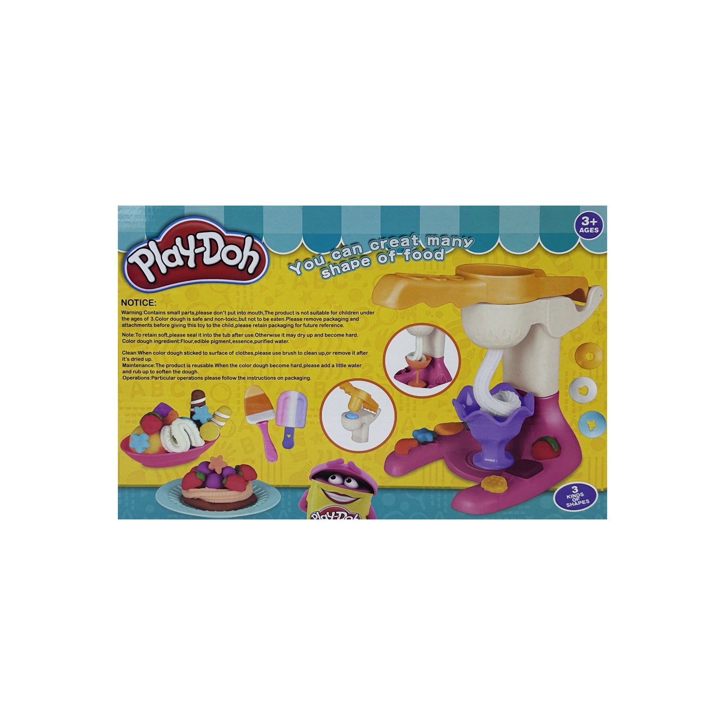 Modeling Clay 6 colours Yellow,Green,Blue,Red,White and Brown With Tools Creating Shapes Of Food