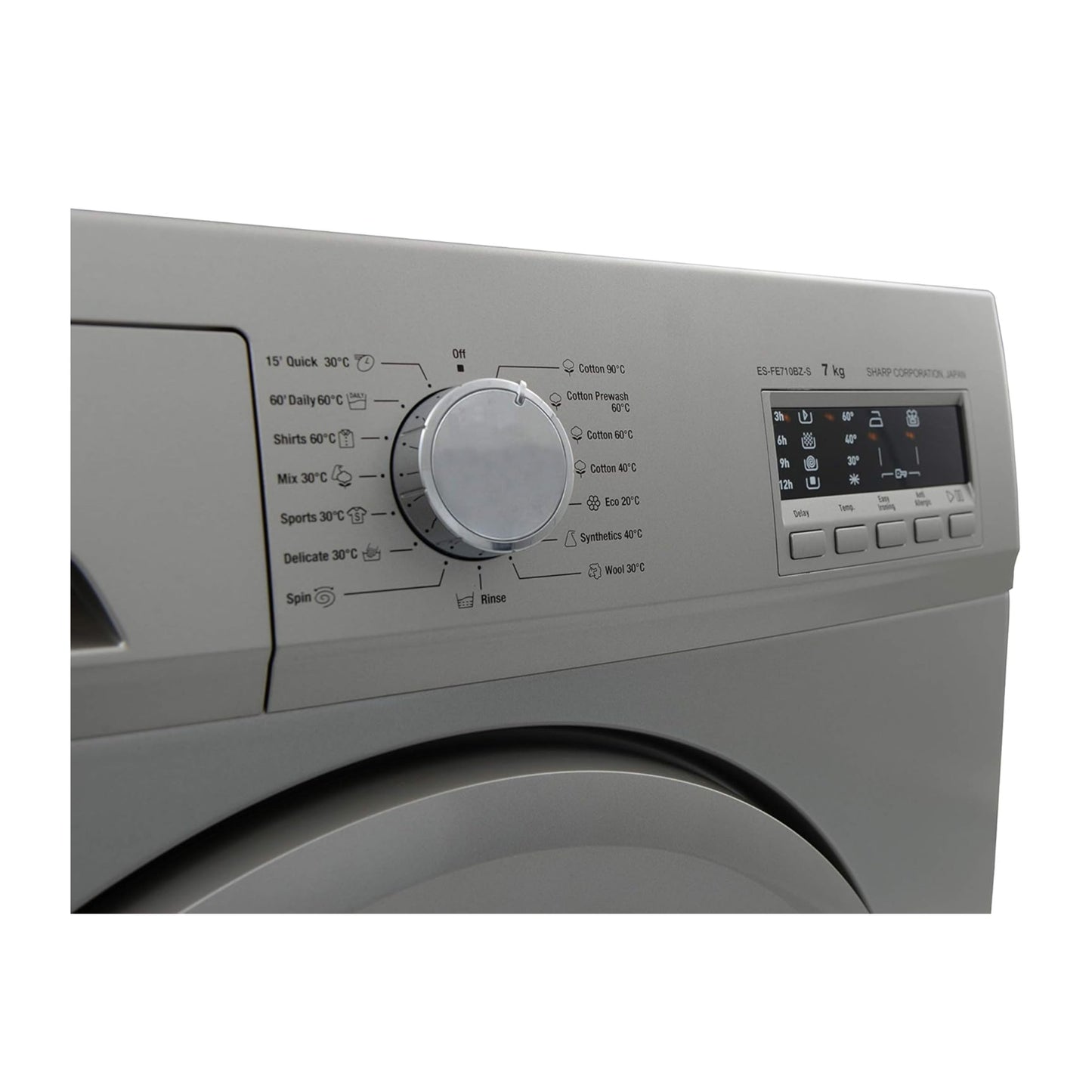 Sharp 7 KG Front Load Washing Machin Silver