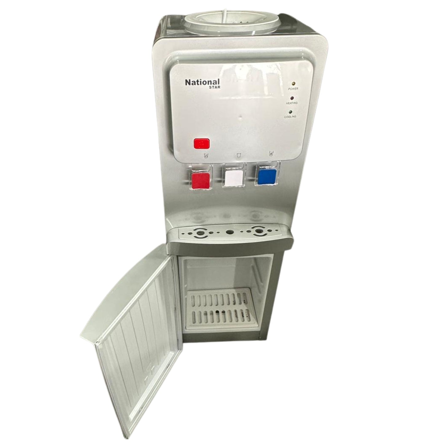 National Star Top load water dispenser with cabinet - Silver