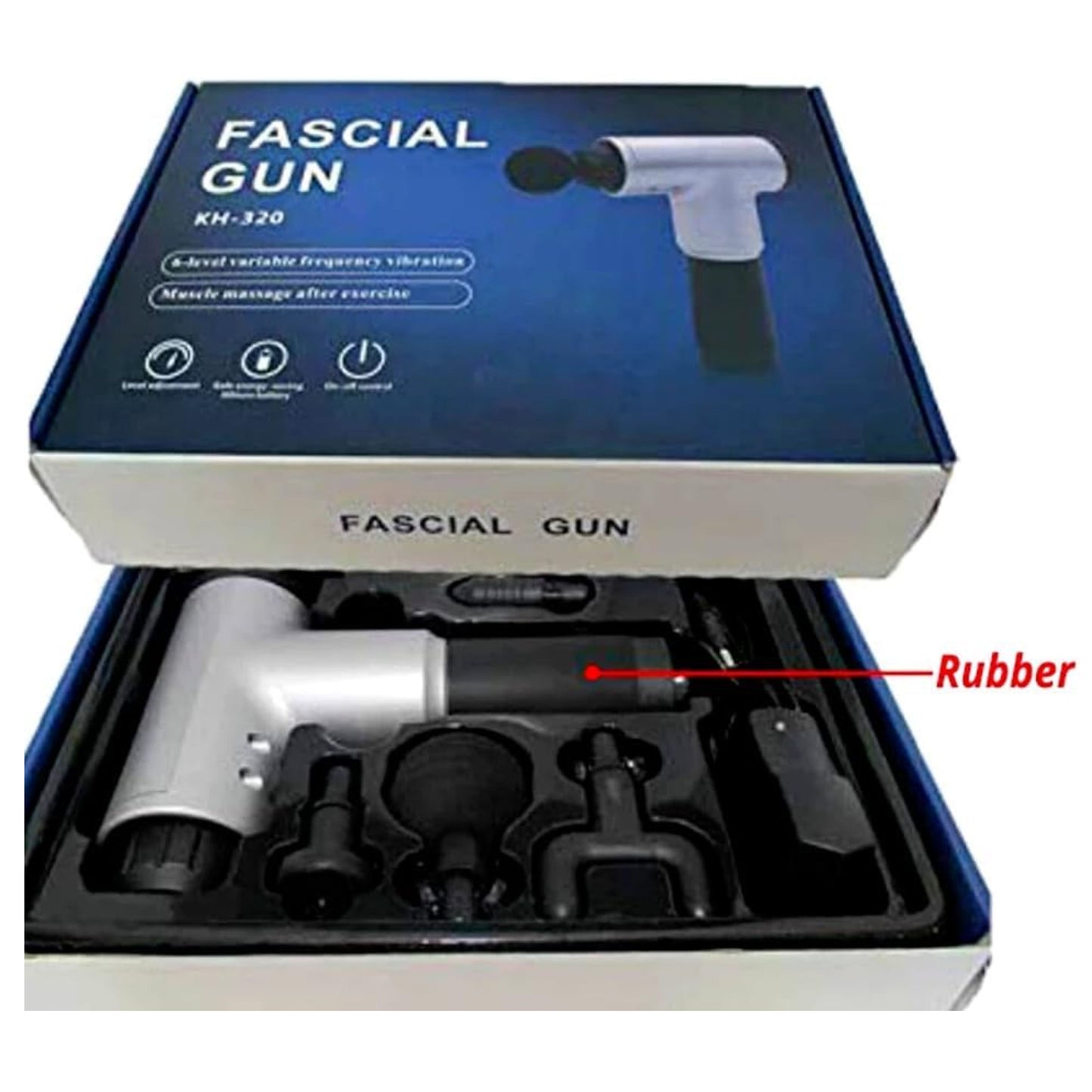 Massage GUN Handheld Electric Deep Tissue Percussion Muscle Body Massager Gun with 6-speed, for Pain and Stress Relief with 4 Massage Head(Multi)