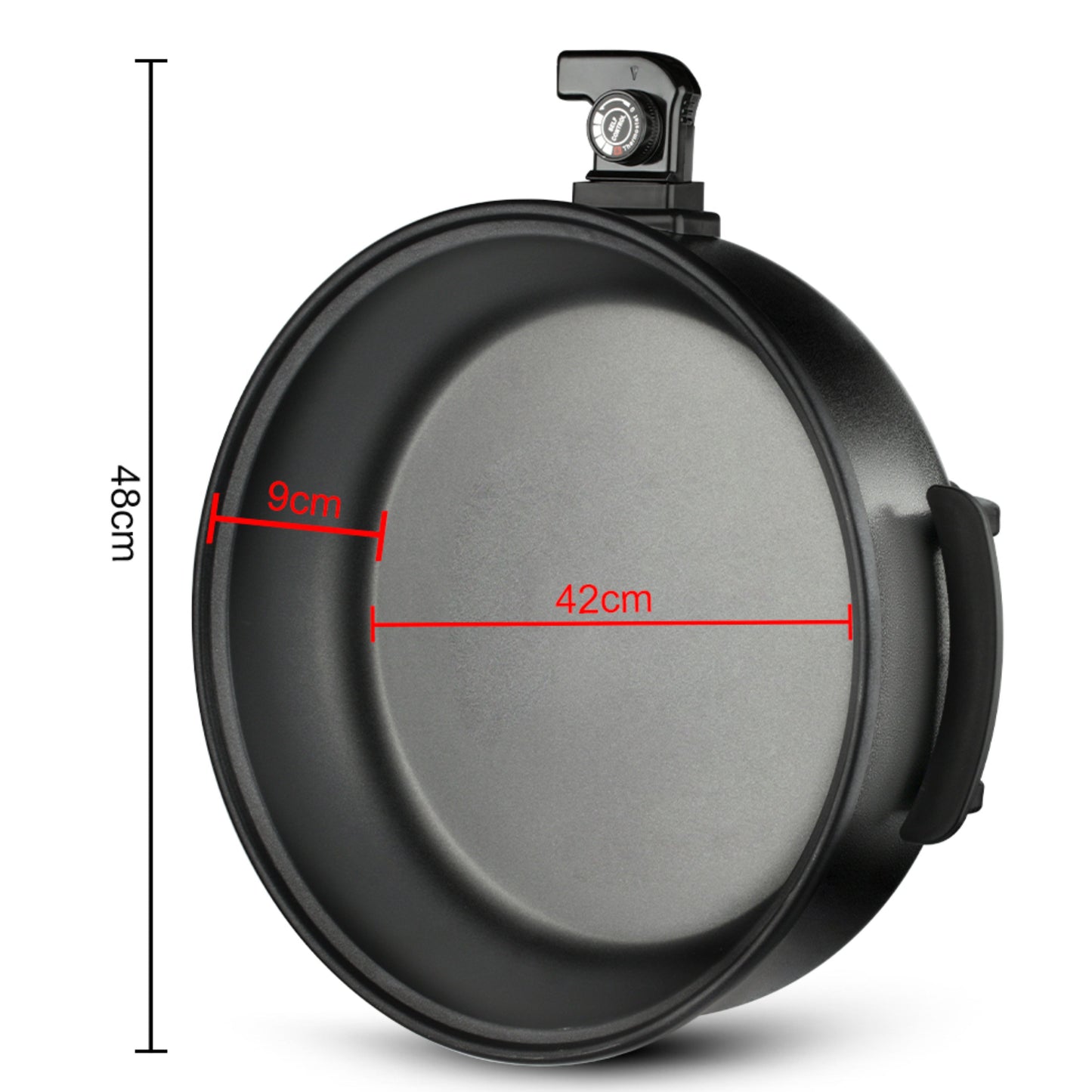 RAF Household Multipurpose Pizza Pan 1500w Easy to Clean Knob Control Non Stick Coating Frying Pan