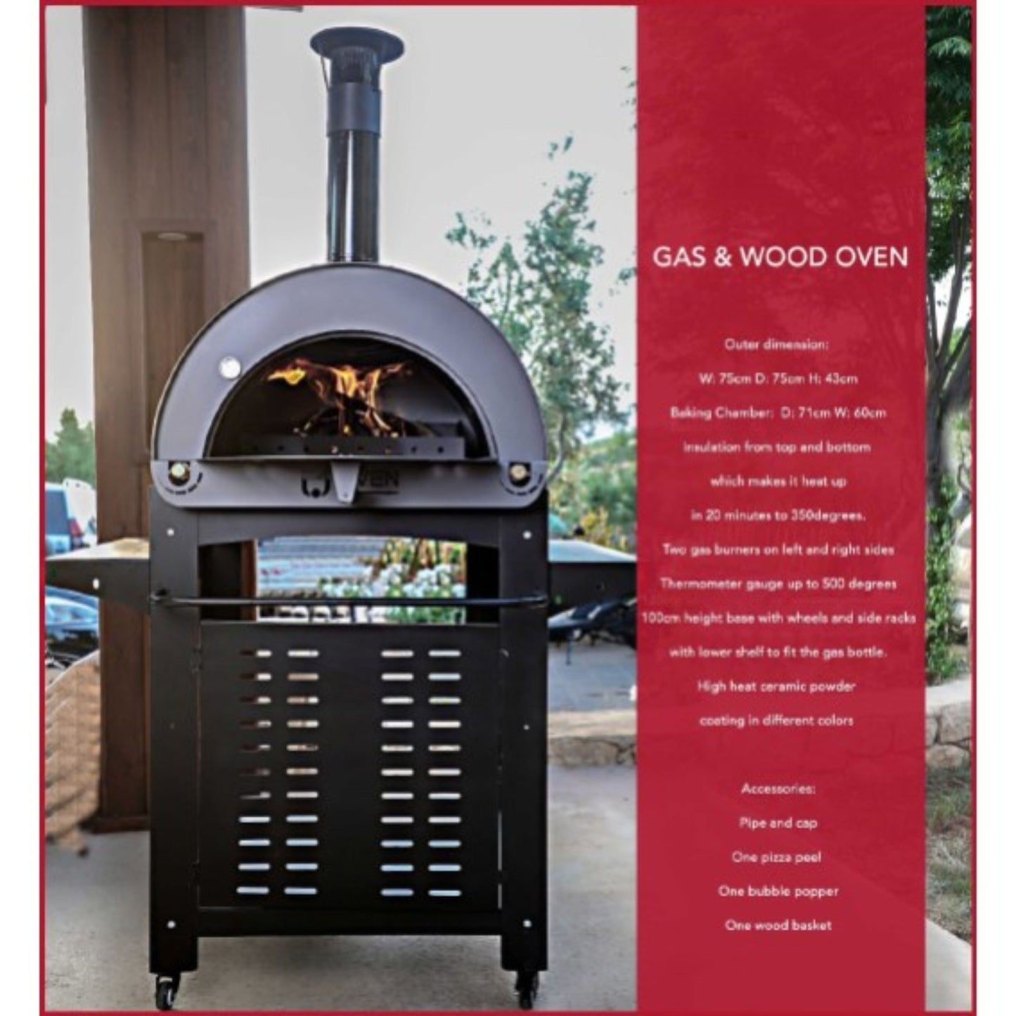 Pizza Gas and Wood Oven - Medium