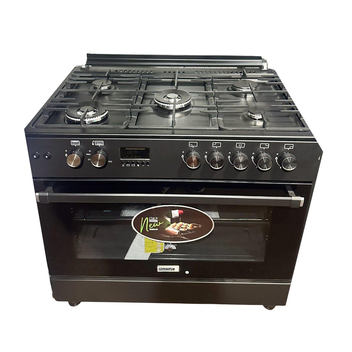 Fratelli Onofri 5 Burners GAS cooker 1 Door INOX no gas tank door - Black
