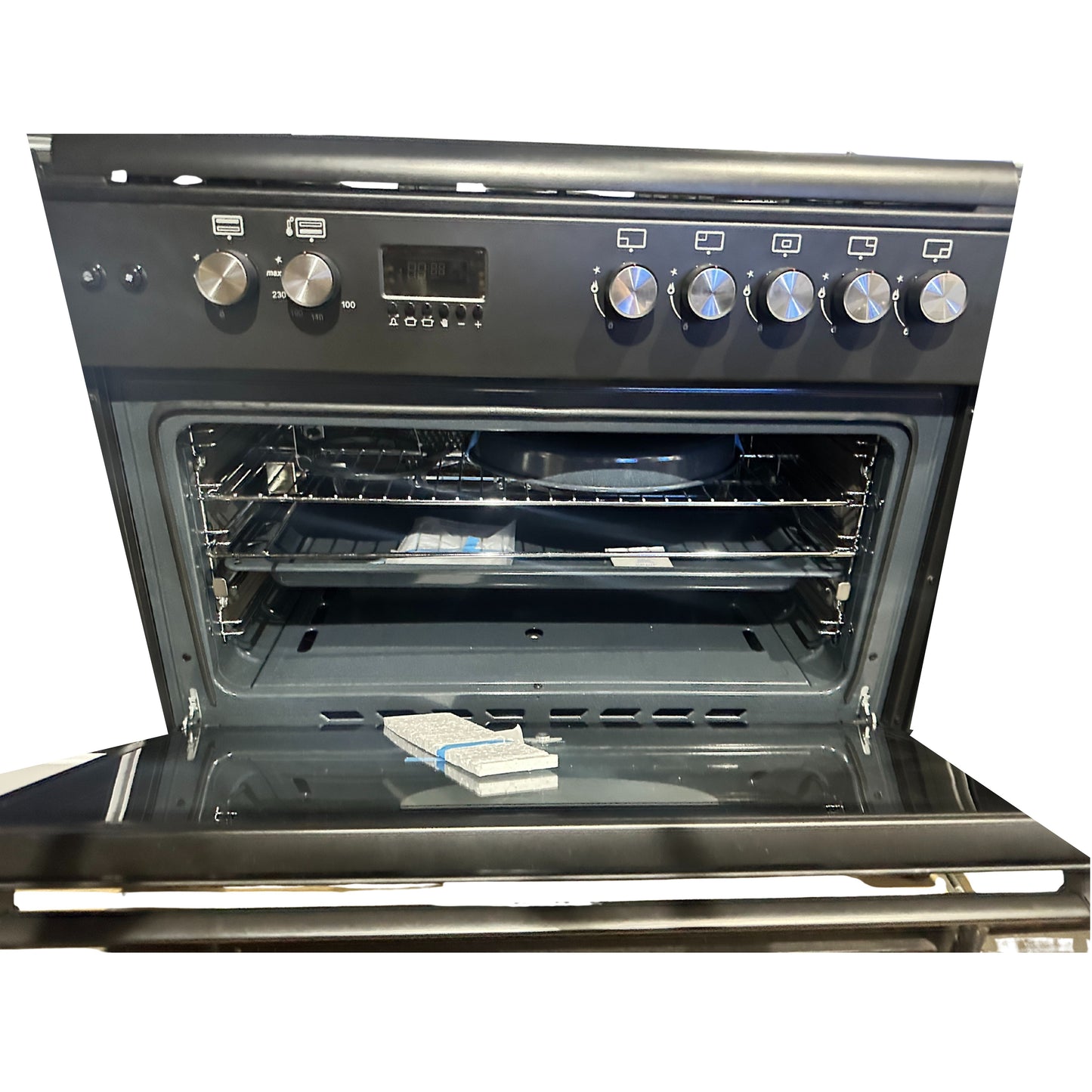 Fratelli Onofri 5 Burners GAS cooker 1 Door INOX no gas tank door - Black