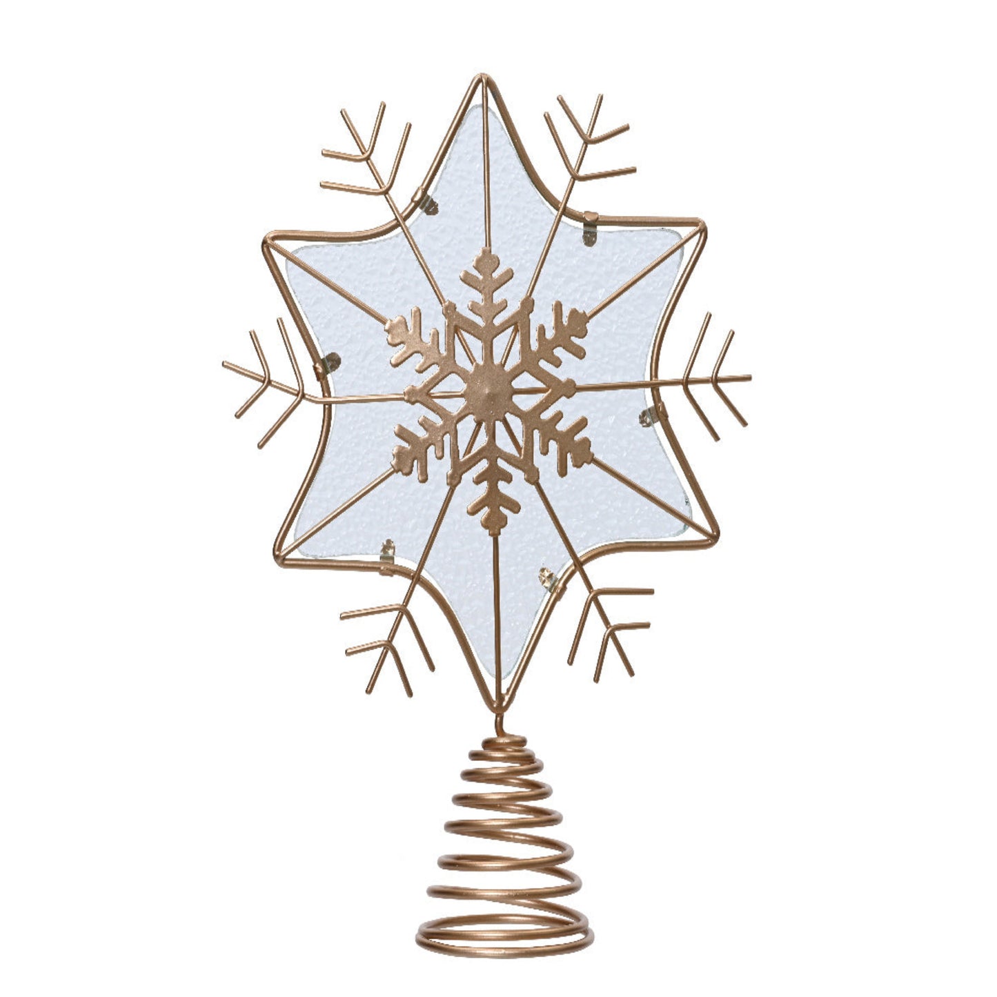 Tree topper glass metal frame star D.7cm x W.20cm x H.25cm