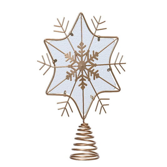 Tree topper glass metal frame star D.7cm x W.20cm x H.25cm