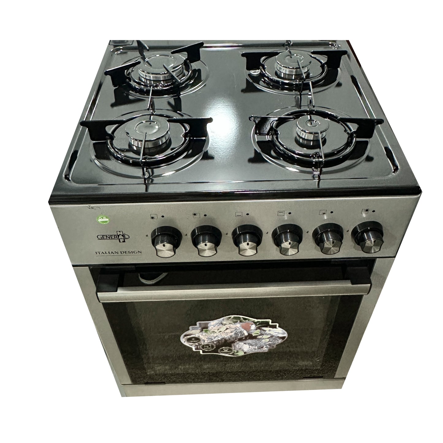 General Naf Freestanding Gas Cooker 4 burners 1 Door - Silver